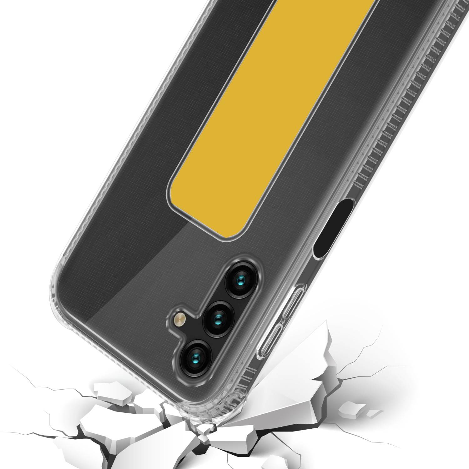 Cadorabo Schutzhülle für Samsung Galaxy A13 5G Hülle in Gelb Etui TPU Silikon Case Cover Standfunktion