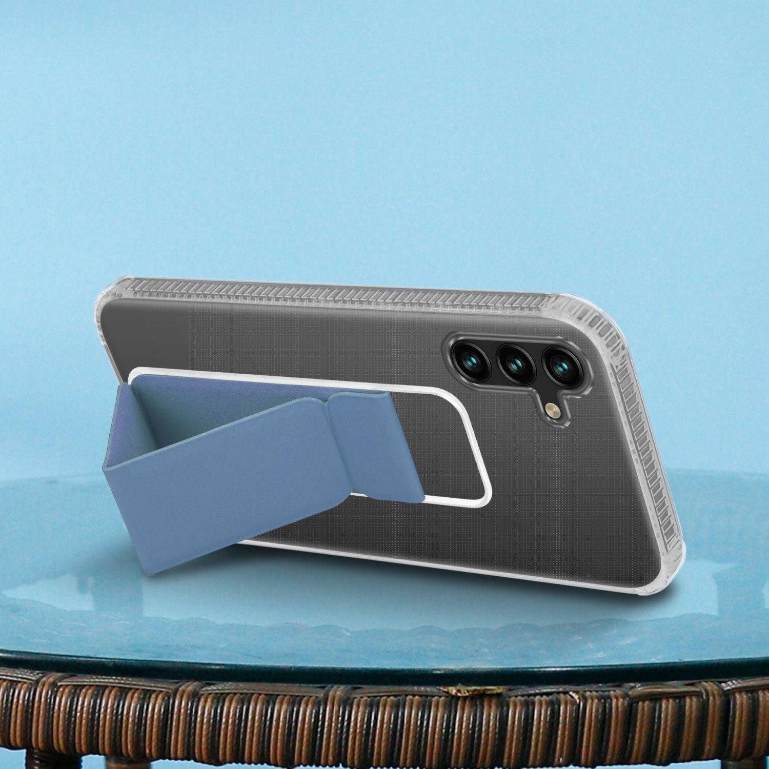 Cadorabo Schutzhülle für Samsung Galaxy A13 5G Hülle in Blau Etui TPU Silikon Case Cover Standfunktion