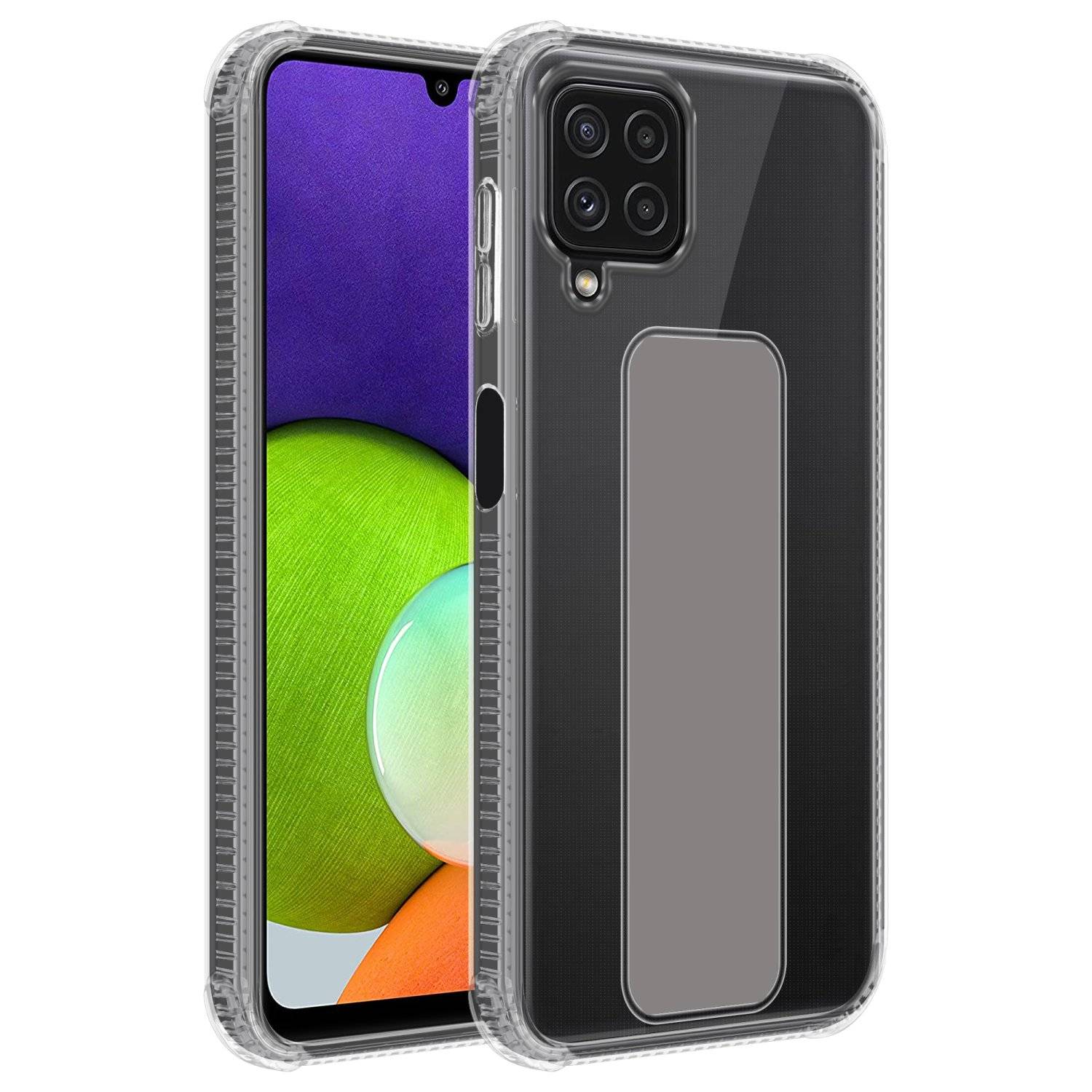 Cadorabo Schutzhülle für Samsung Galaxy A22 4G / M22 / M32 4G Hülle in Grau Etui TPU Silikon Case Cover Standfunktion