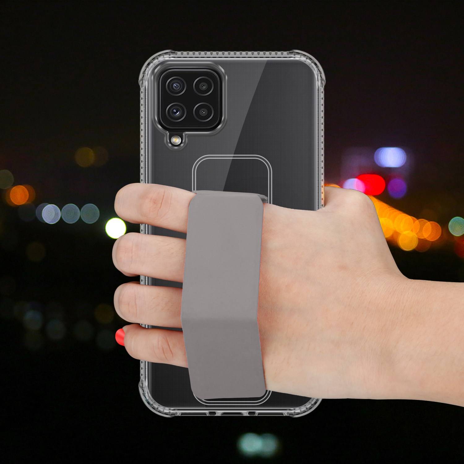 Cadorabo Schutzhülle für Samsung Galaxy A22 4G / M22 / M32 4G Hülle in Grau Etui TPU Silikon Case Cover Standfunktion