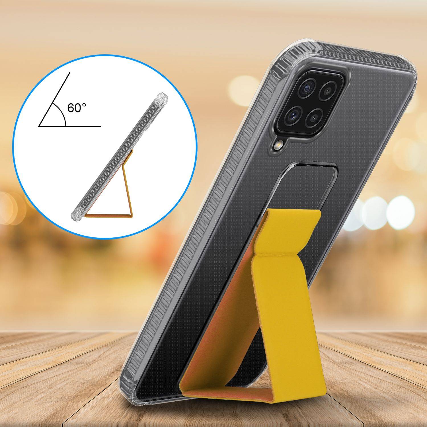 Cadorabo Schutzhülle für Samsung Galaxy A22 4G / M22 / M32 4G Hülle in Gelb Etui TPU Silikon Case Cover Standfunktion