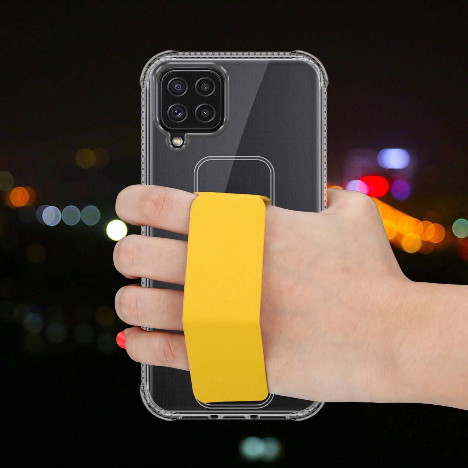 Cadorabo Schutzhülle für Samsung Galaxy A22 4G / M22 / M32 4G Hülle in Gelb Etui TPU Silikon Case Cover Standfunktion