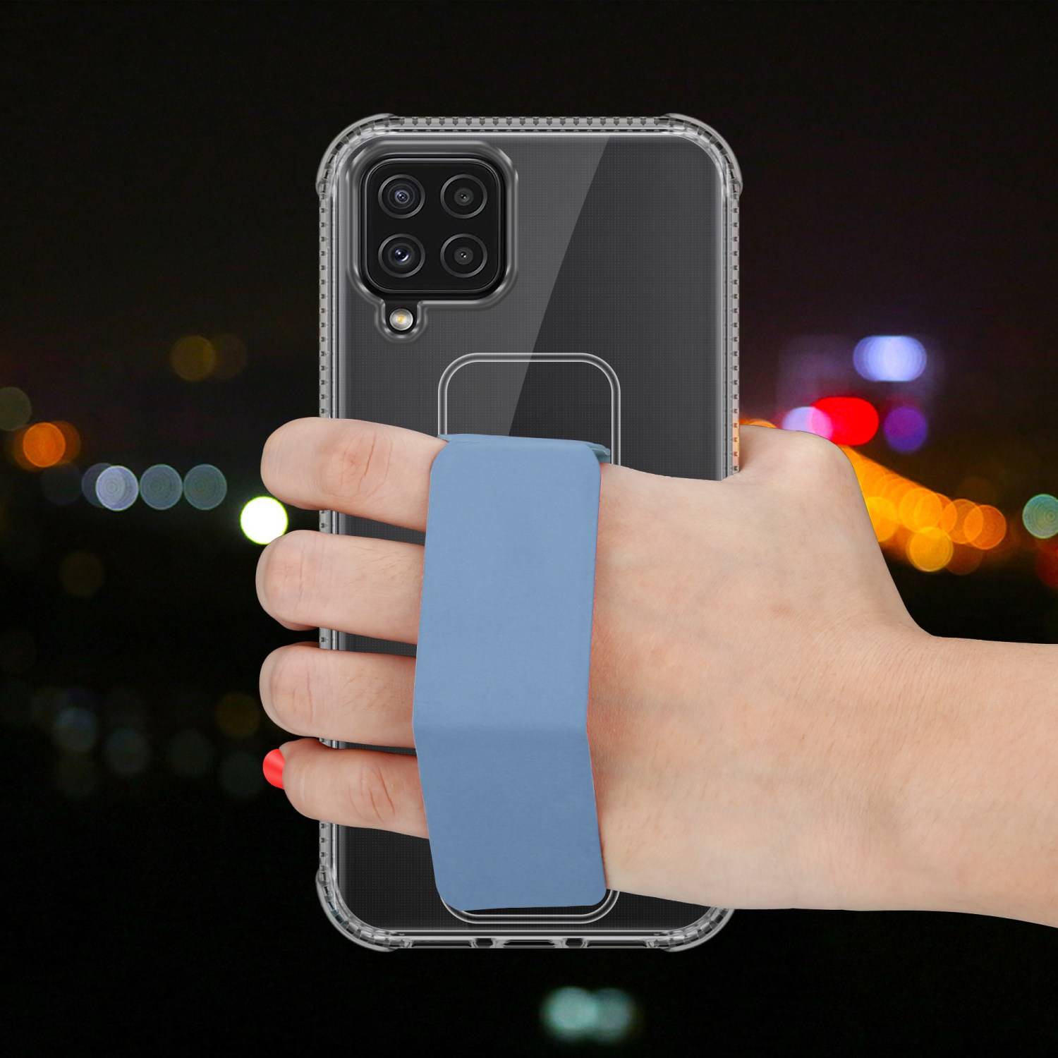 Cadorabo Schutzhülle für Samsung Galaxy A22 4G / M22 / M32 4G Hülle in Blau Etui TPU Silikon Case Cover Standfunktion