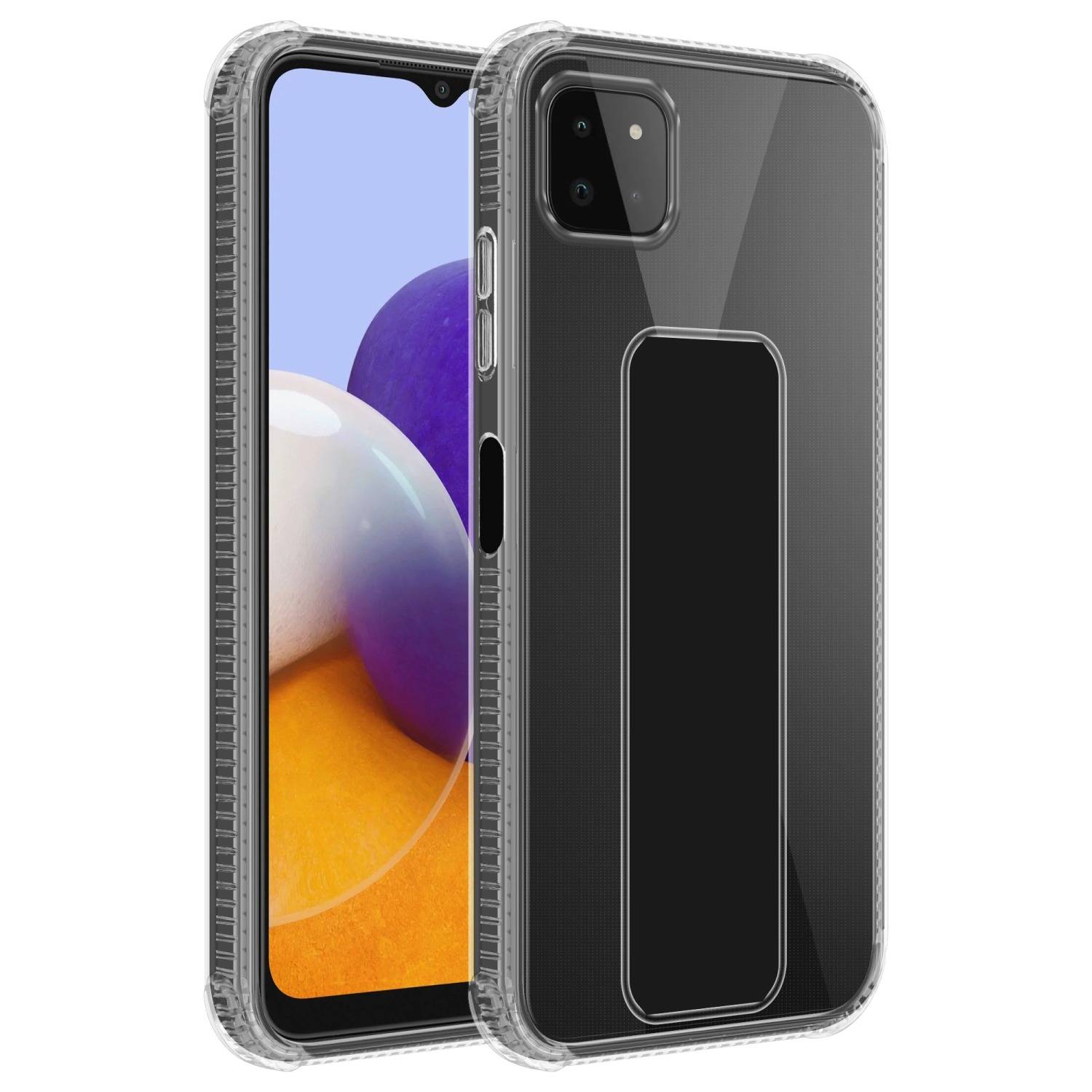 Cadorabo Schutzhülle für Samsung Galaxy A22 5G Hülle in Schwarz Etui TPU Silikon Case Cover Standfunktion