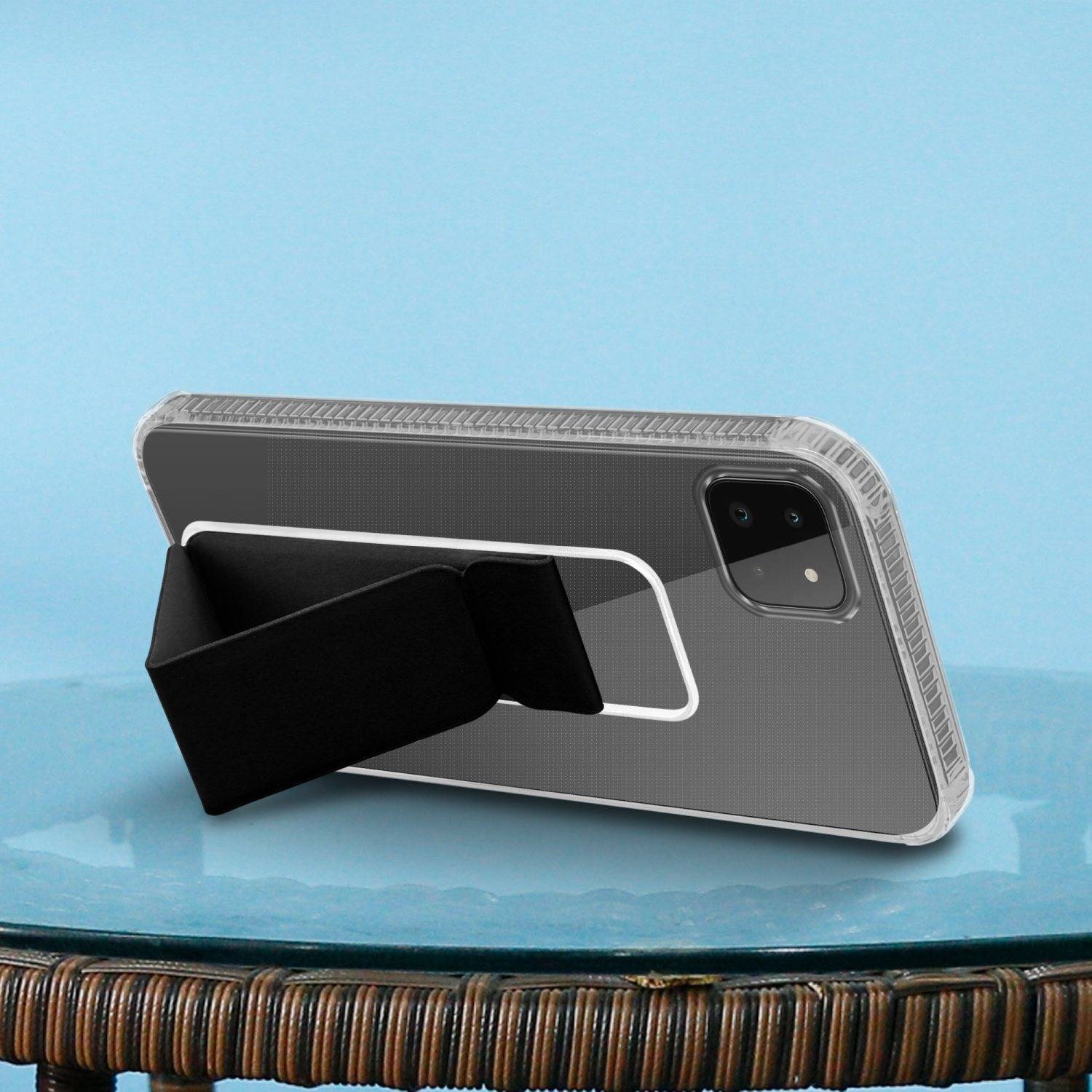 Cadorabo Schutzhülle für Samsung Galaxy A22 5G Hülle in Schwarz Etui TPU Silikon Case Cover Standfunktion