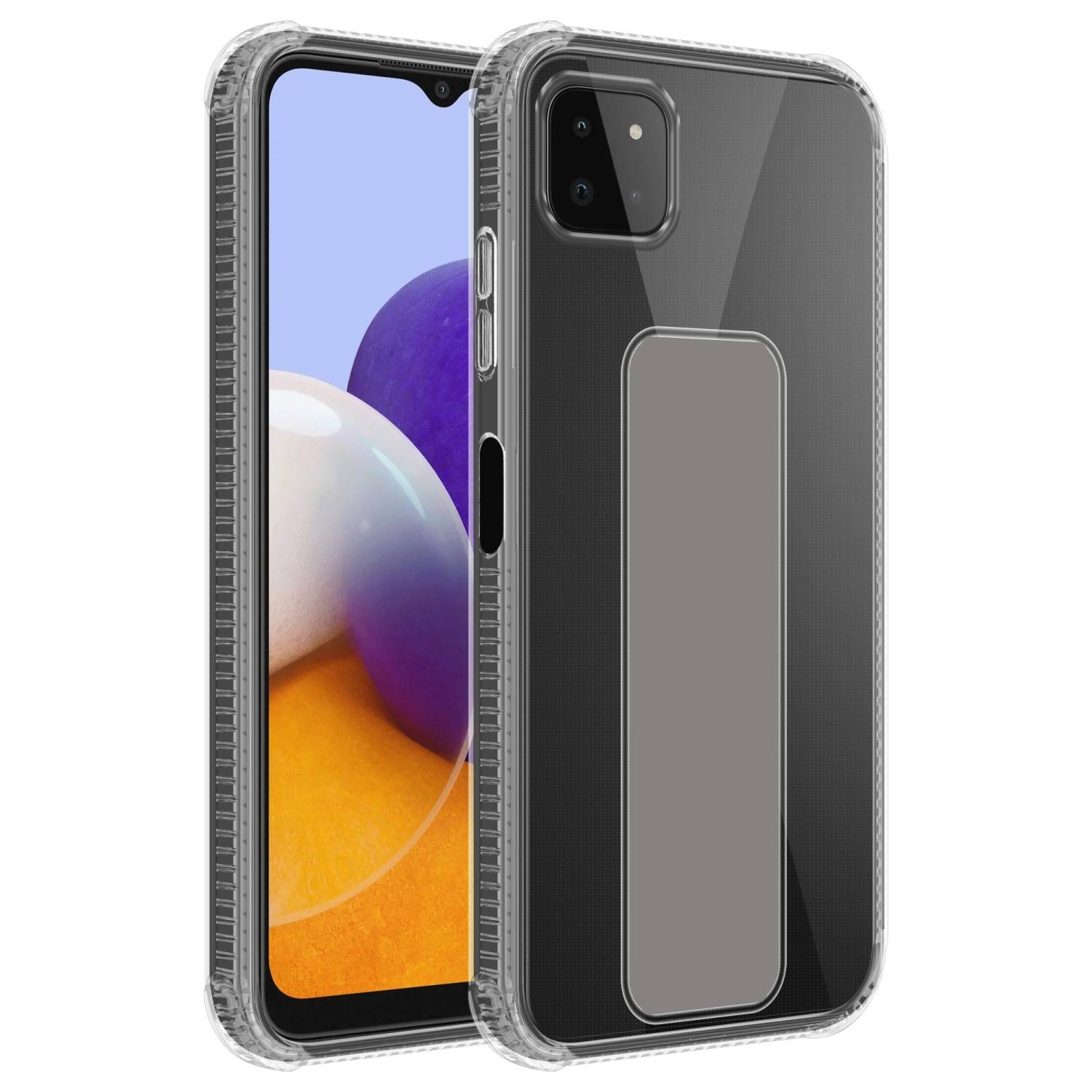 Cadorabo Schutzhülle für Samsung Galaxy A22 5G Hülle in Grau Etui TPU Silikon Case Cover Standfunktion