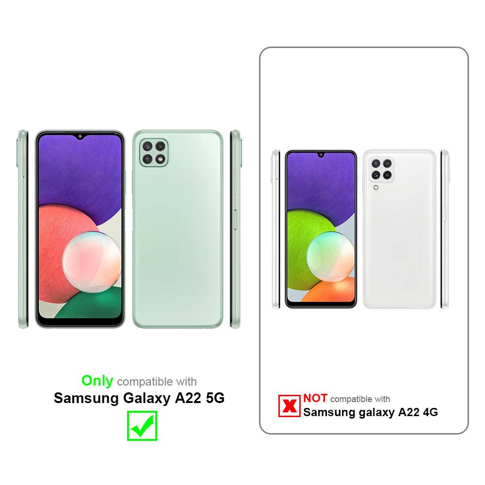 Cadorabo Schutzhülle für Samsung Galaxy A22 5G Hülle in Grau Etui TPU Silikon Case Cover Standfunktion