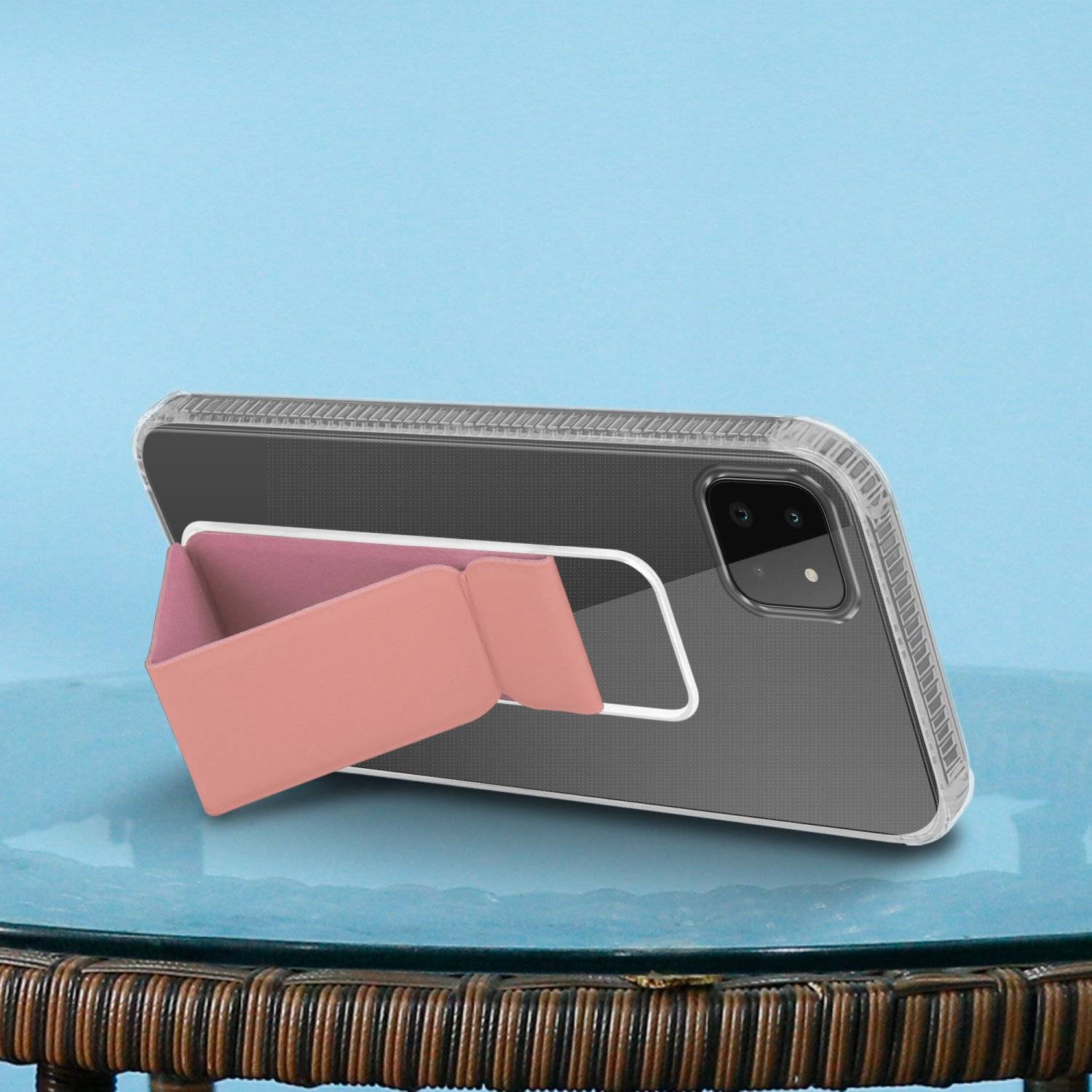 Cadorabo Schutzhülle für Samsung Galaxy A22 5G Hülle in Rosa Etui TPU Silikon Case Cover Standfunktion