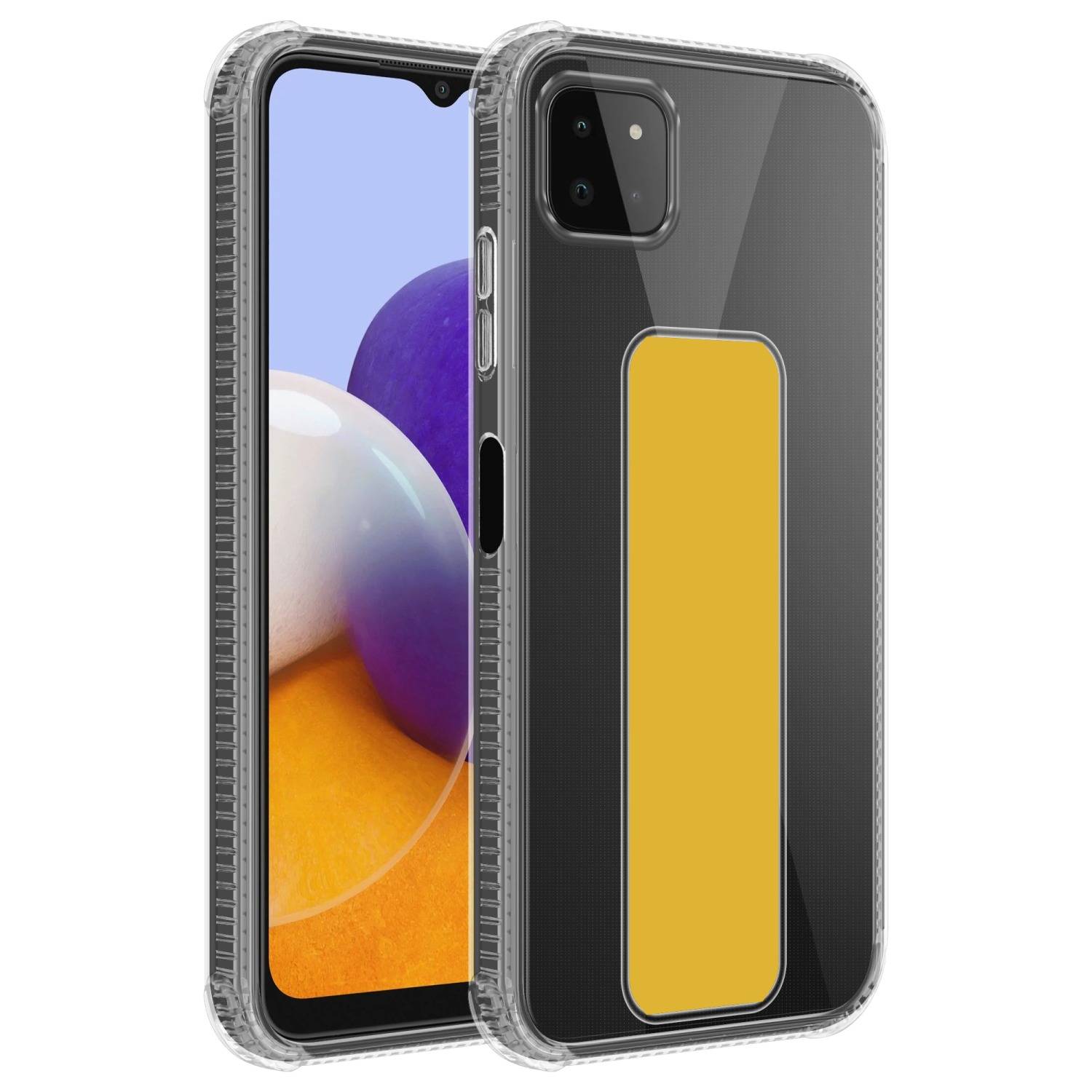 Cadorabo Schutzhülle für Samsung Galaxy A22 5G Hülle in Gelb Etui TPU Silikon Case Cover Standfunktion