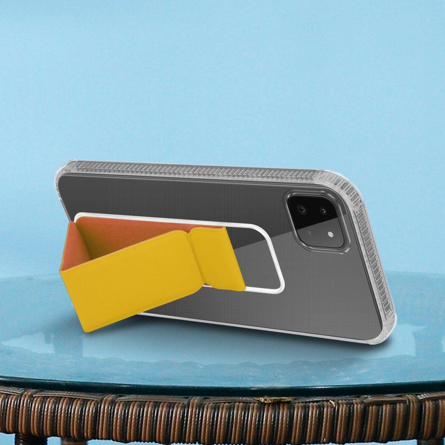 Cadorabo Schutzhülle für Samsung Galaxy A22 5G Hülle in Gelb Etui TPU Silikon Case Cover Standfunktion