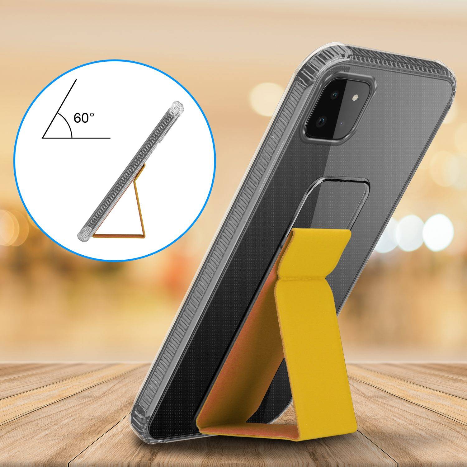 Cadorabo Schutzhülle für Samsung Galaxy A22 5G Hülle in Gelb Etui TPU Silikon Case Cover Standfunktion