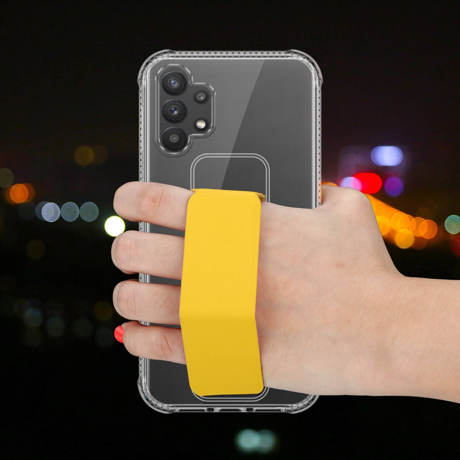 Cadorabo Schutzhülle für Samsung Galaxy A32 4G Hülle in Gelb Etui TPU Silikon Case Cover Standfunktion