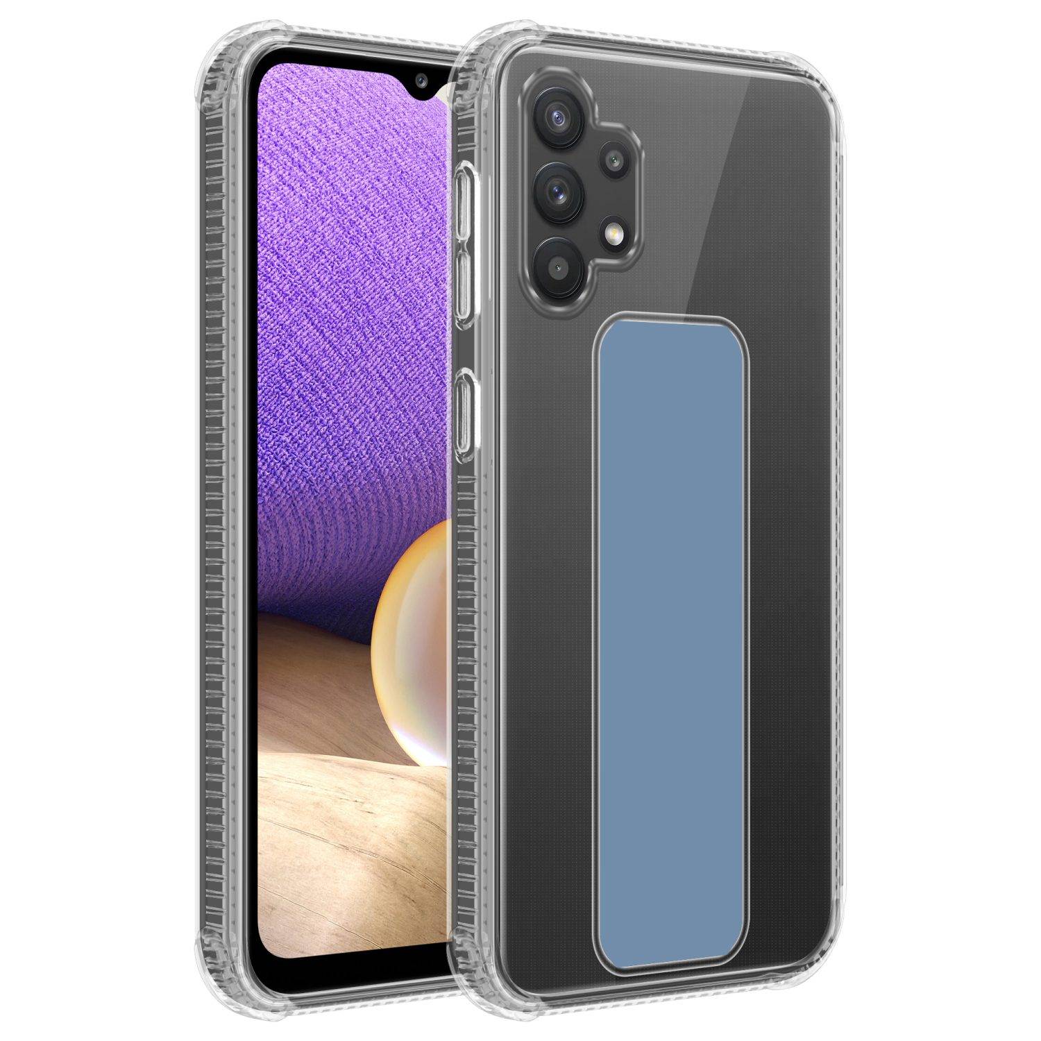 Cadorabo Schutzhülle für Samsung Galaxy A32 4G Hülle in Blau Etui TPU Silikon Case Cover Standfunktion