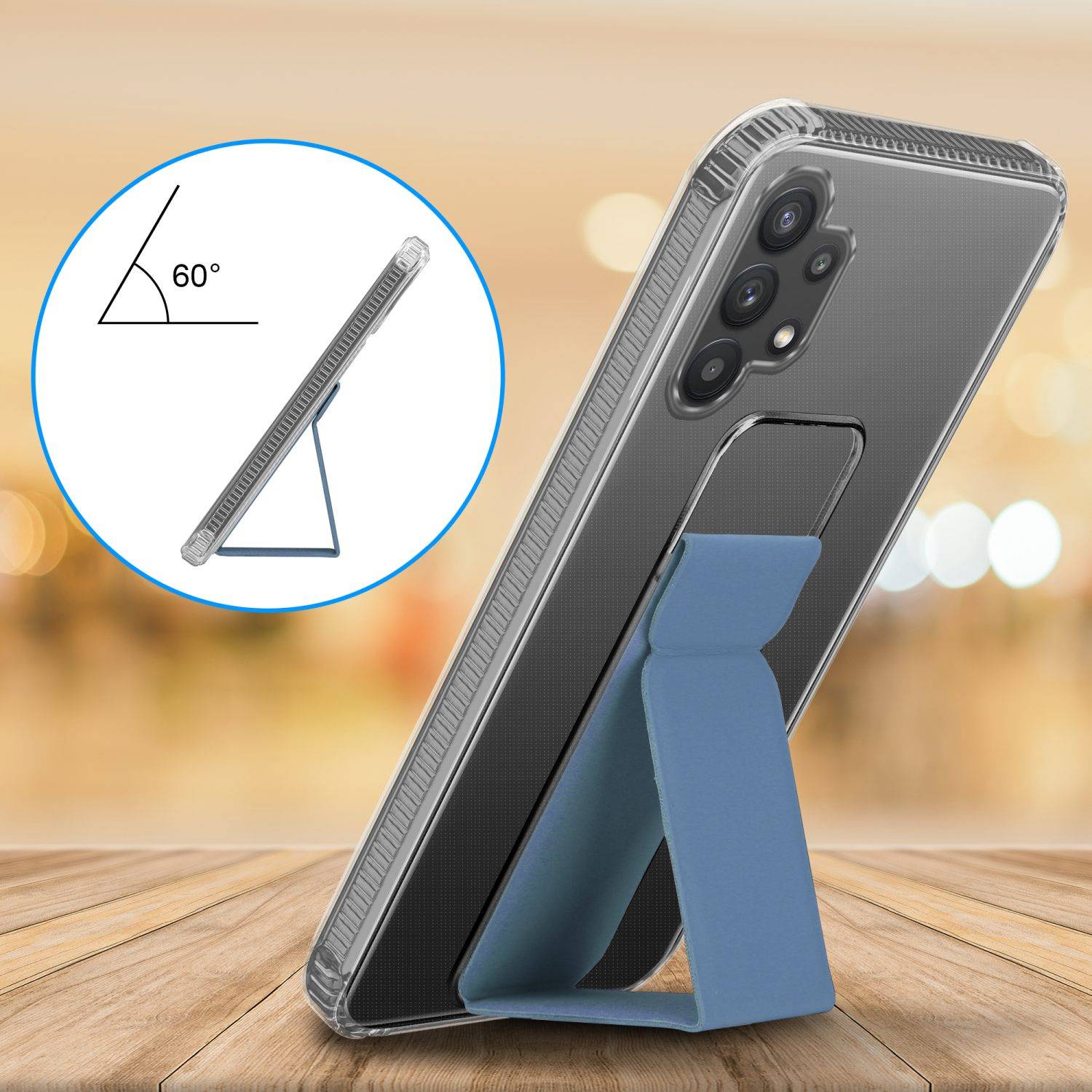 Cadorabo Schutzhülle für Samsung Galaxy A32 4G Hülle in Blau Etui TPU Silikon Case Cover Standfunktion