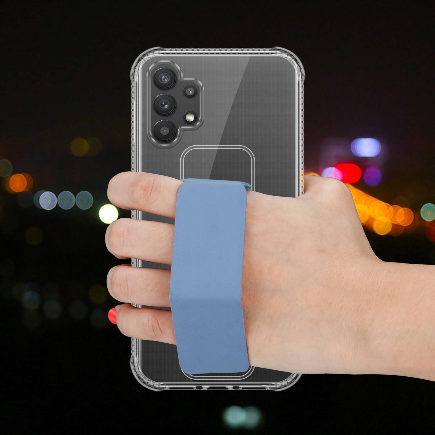 Cadorabo Schutzhülle für Samsung Galaxy A32 4G Hülle in Blau Etui TPU Silikon Case Cover Standfunktion