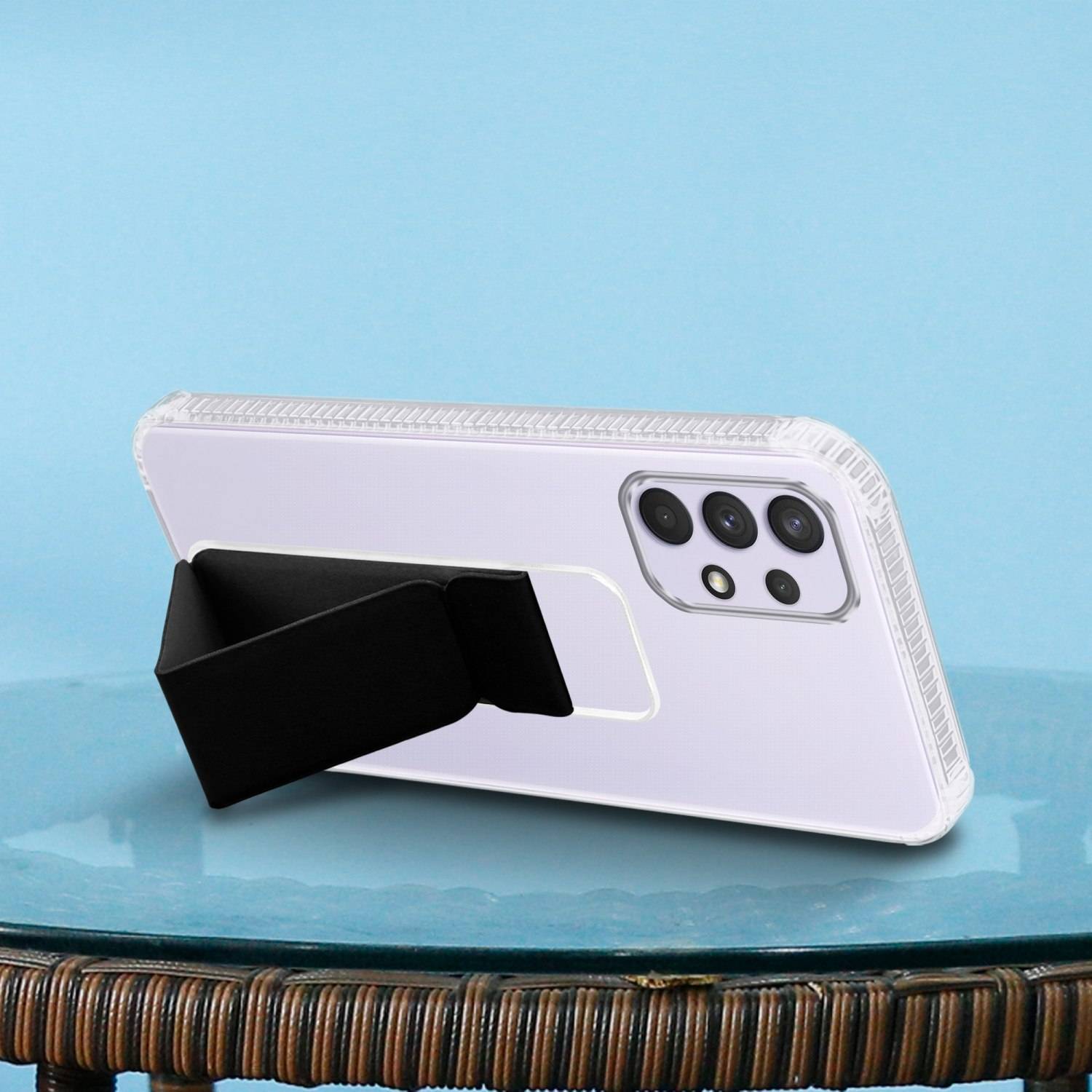 Cadorabo Schutzhülle für Samsung Galaxy A33 5G Hülle in Schwarz Etui TPU Silikon Case Cover Standfunktion