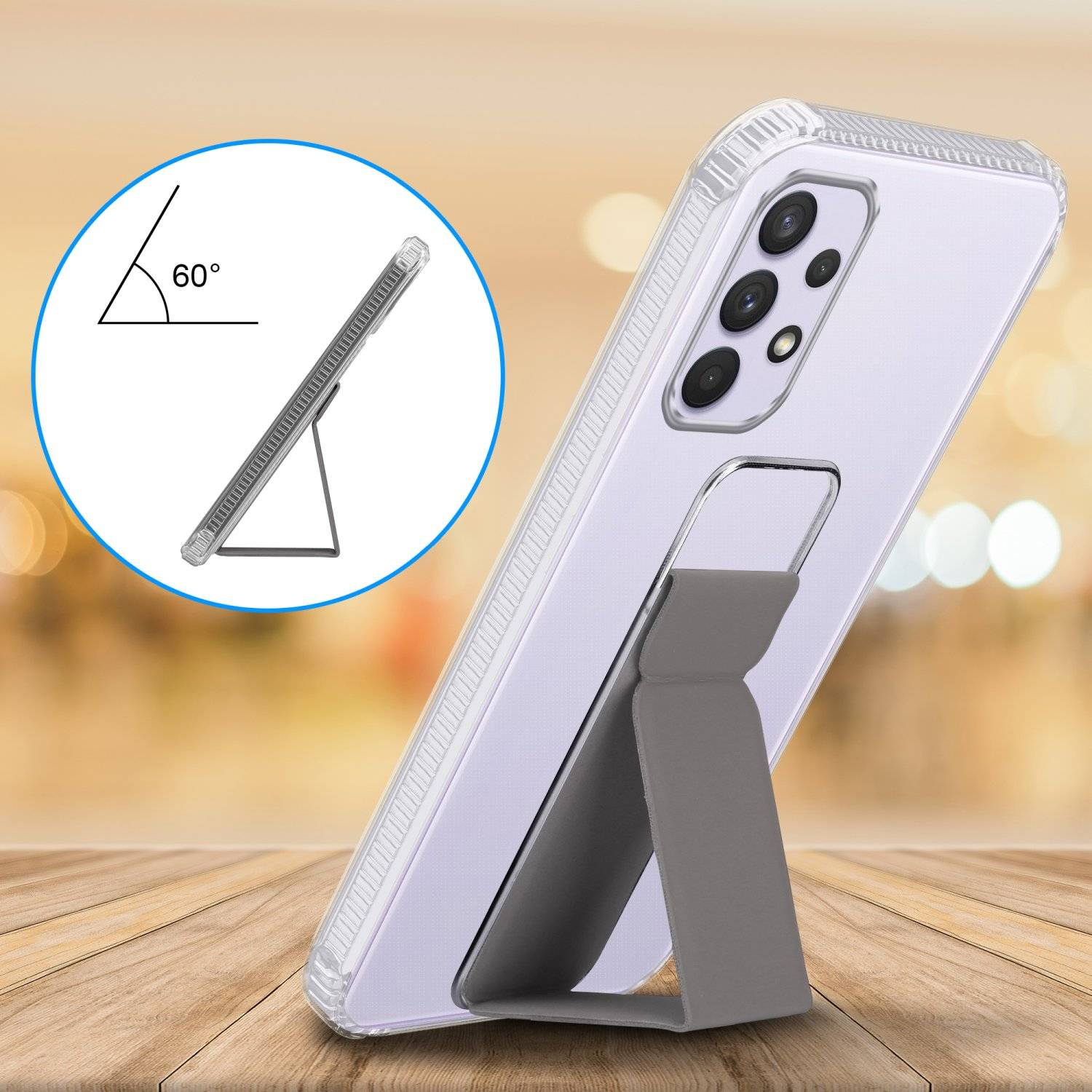 Cadorabo Schutzhülle für Samsung Galaxy A33 5G Hülle in Grau Etui TPU Silikon Case Cover Standfunktion