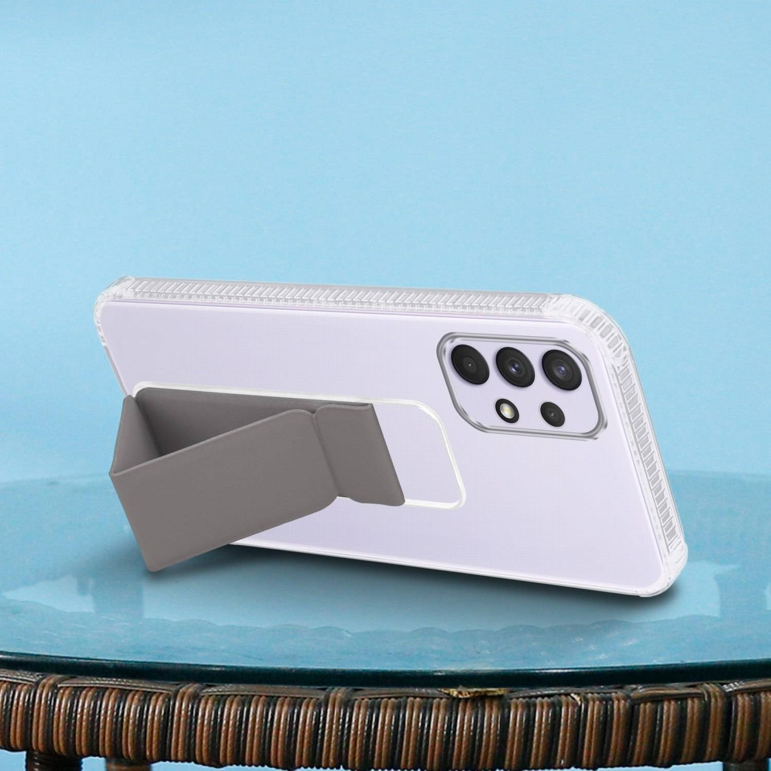 Cadorabo Schutzhülle für Samsung Galaxy A33 5G Hülle in Grau Etui TPU Silikon Case Cover Standfunktion