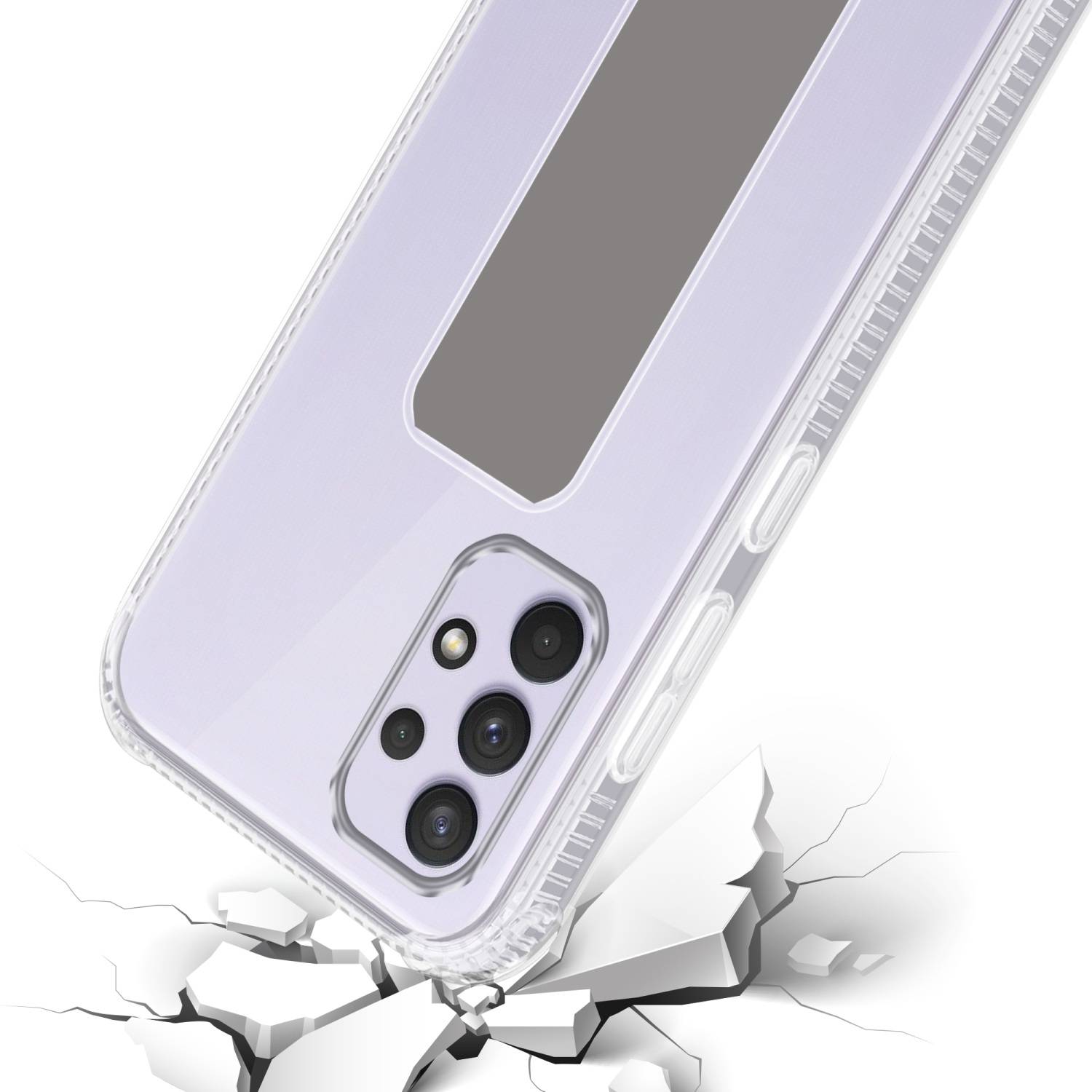 Cadorabo Schutzhülle für Samsung Galaxy A33 5G Hülle in Grau Etui TPU Silikon Case Cover Standfunktion