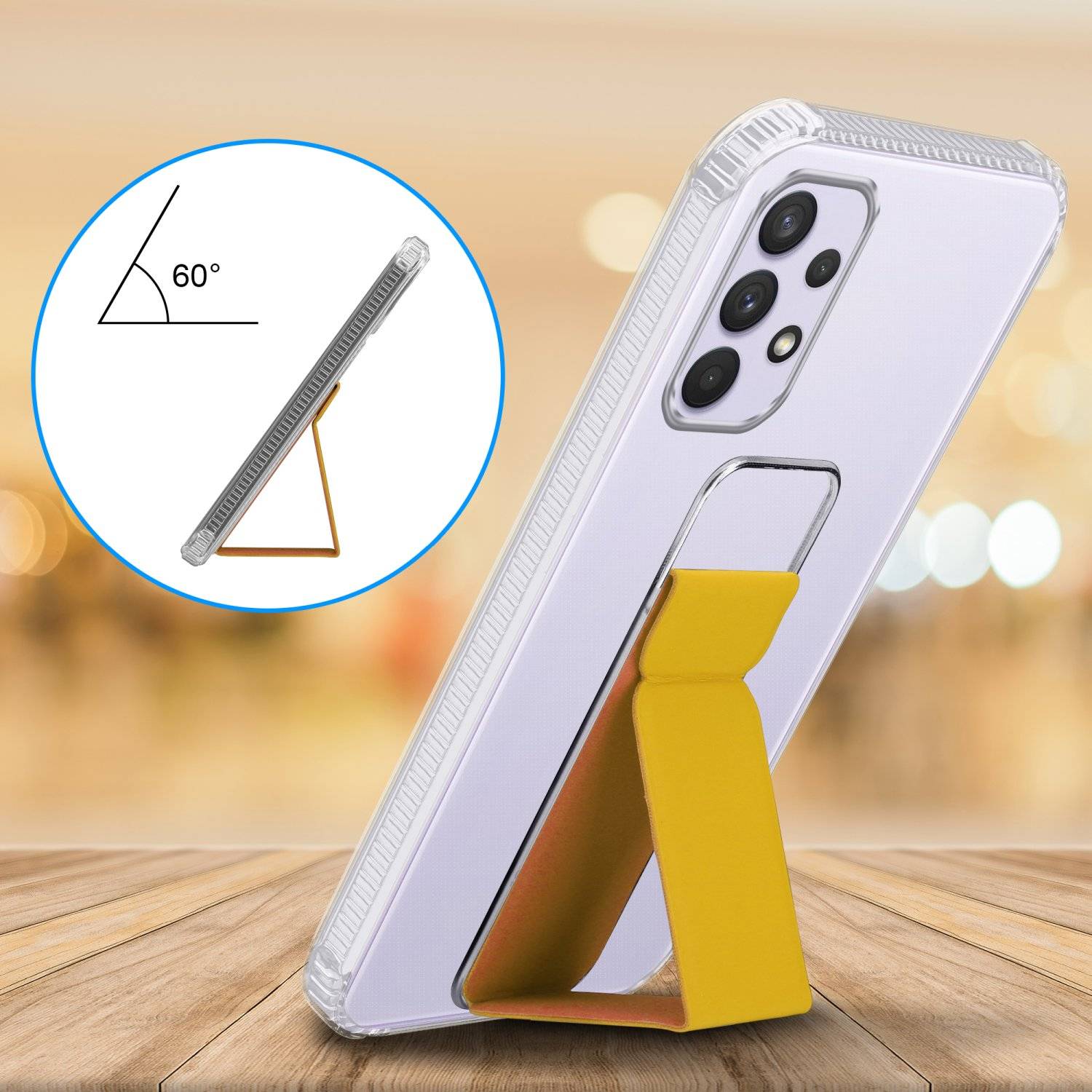 Cadorabo Schutzhülle für Samsung Galaxy A33 5G Hülle in Gelb Etui TPU Silikon Case Cover Standfunktion