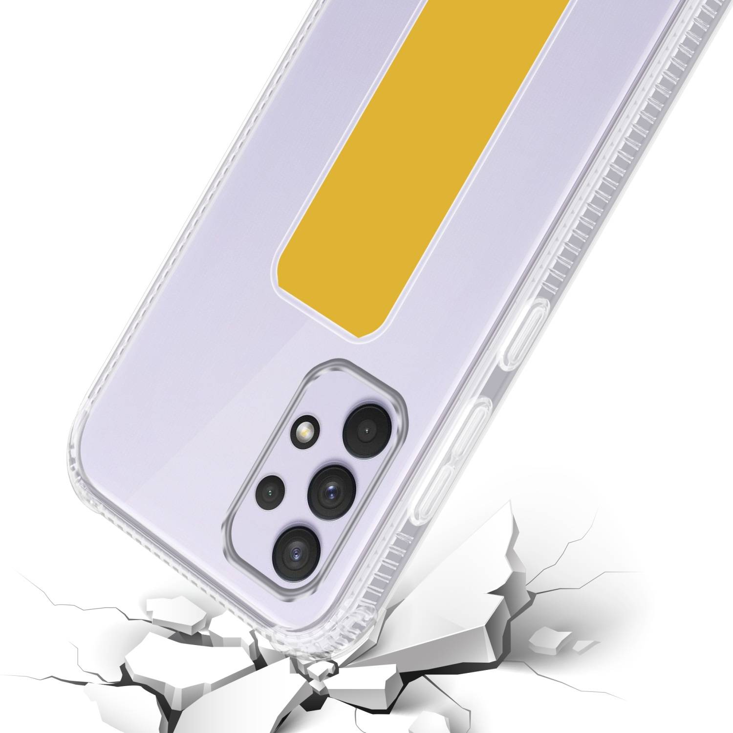 Cadorabo Schutzhülle für Samsung Galaxy A33 5G Hülle in Gelb Etui TPU Silikon Case Cover Standfunktion