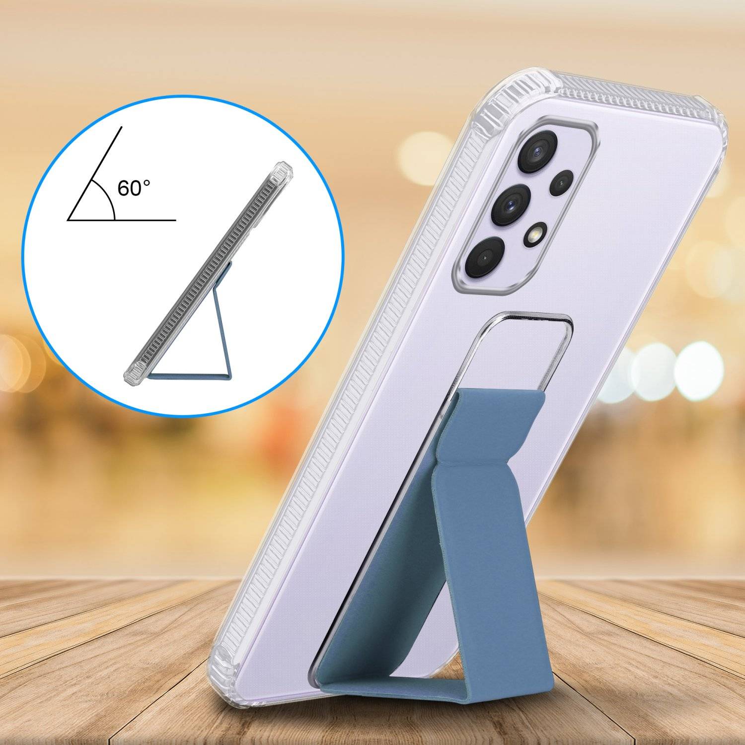 Cadorabo Schutzhülle für Samsung Galaxy A33 5G Hülle in Blau Etui TPU Silikon Case Cover Standfunktion