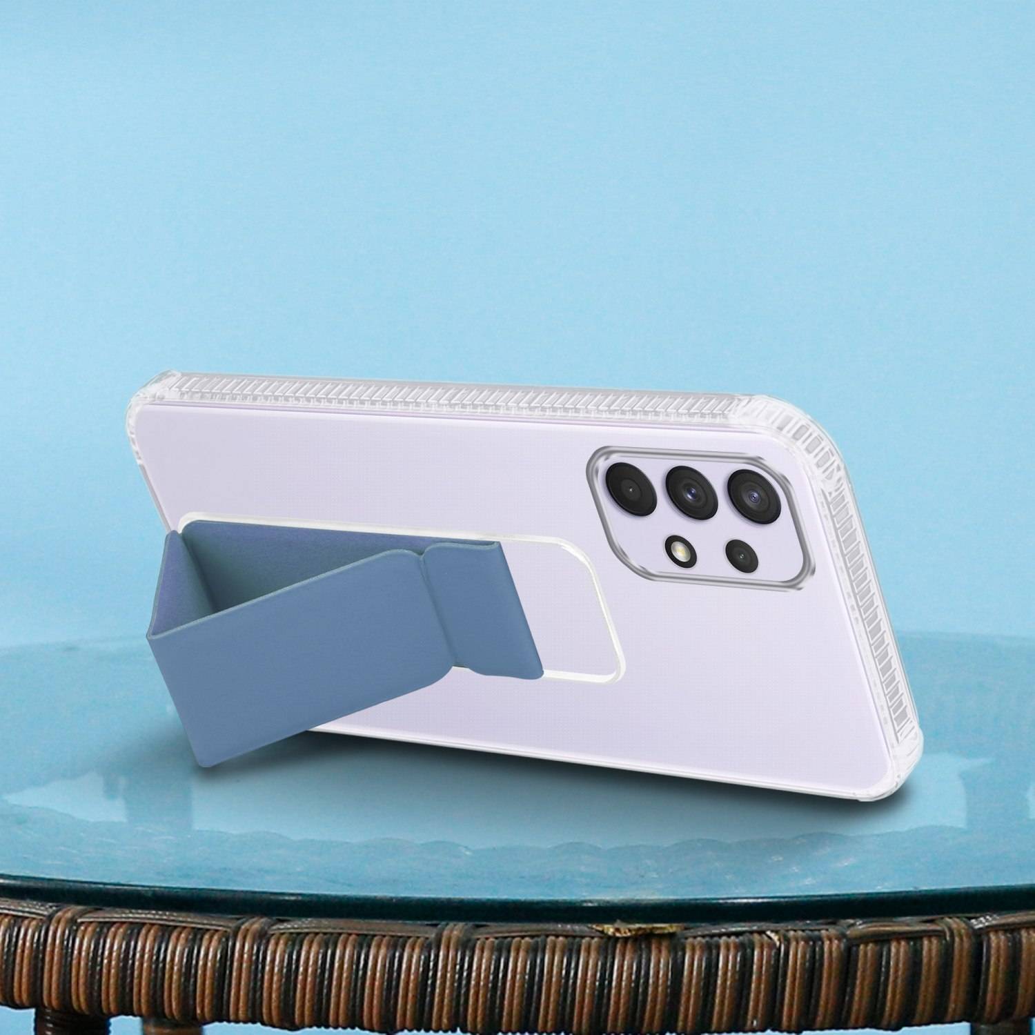 Cadorabo Schutzhülle für Samsung Galaxy A33 5G Hülle in Blau Etui TPU Silikon Case Cover Standfunktion