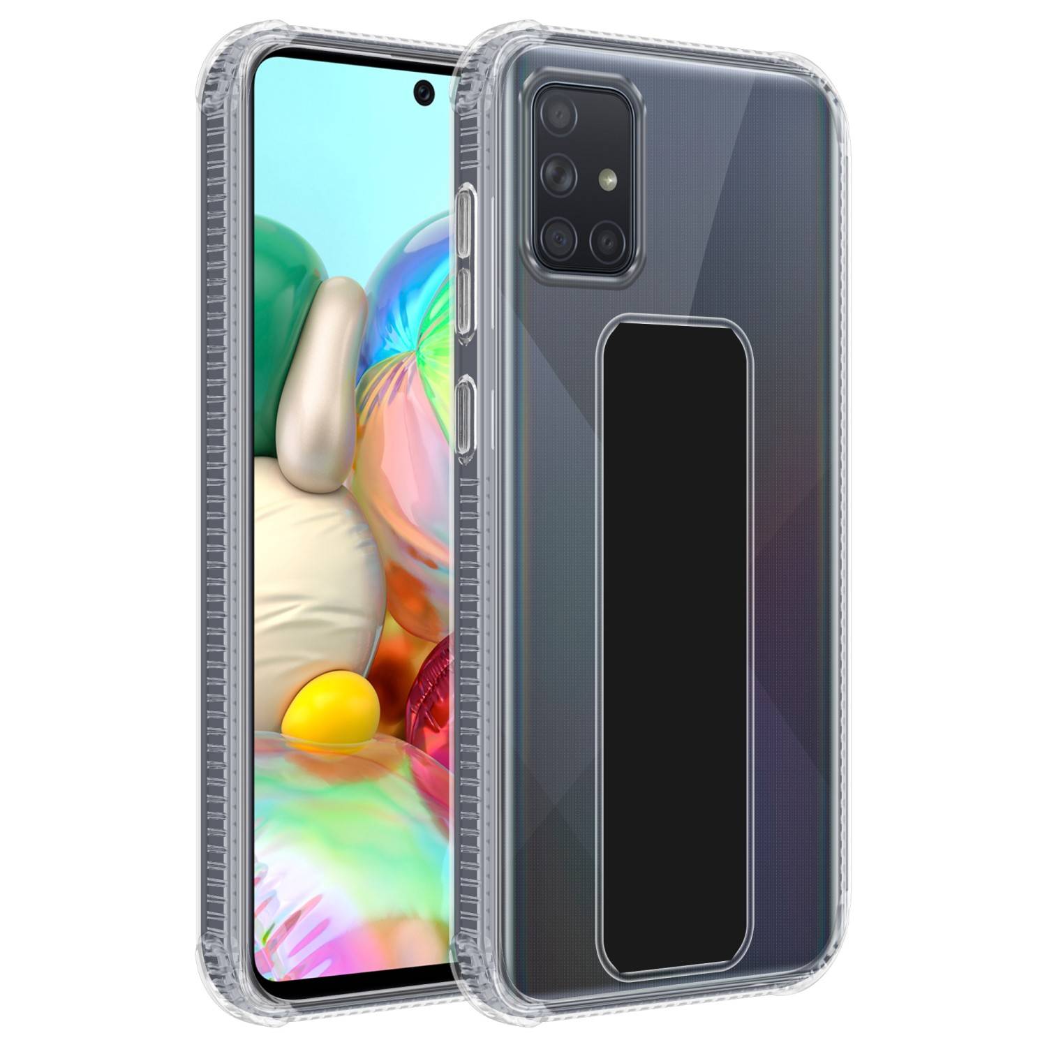 Cadorabo Schutzhülle für Samsung Galaxy A51 4G / M40s Hülle in Schwarz Etui TPU Silikon Case Cover Standfunktion