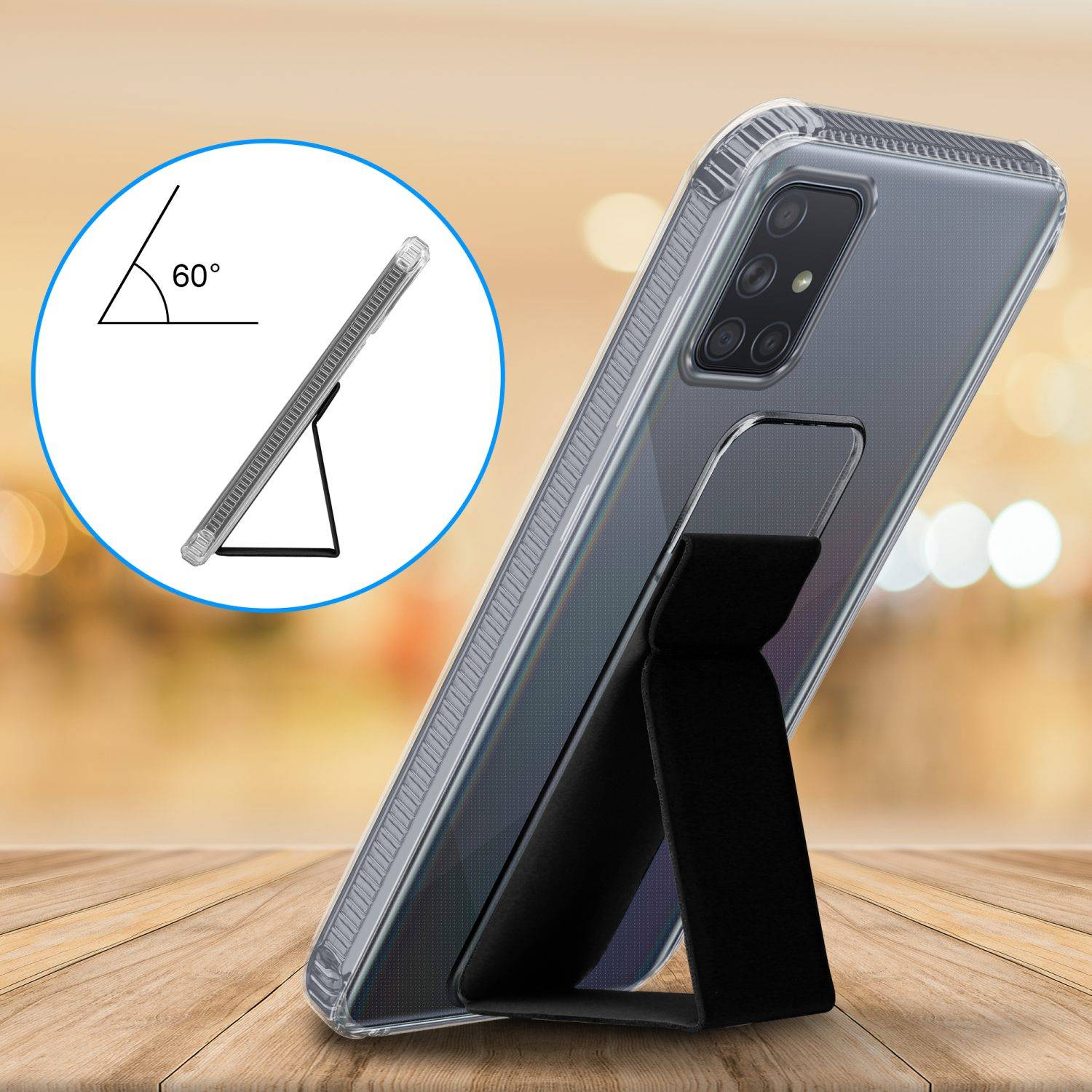 Cadorabo Schutzhülle für Samsung Galaxy A51 4G / M40s Hülle in Schwarz Etui TPU Silikon Case Cover Standfunktion