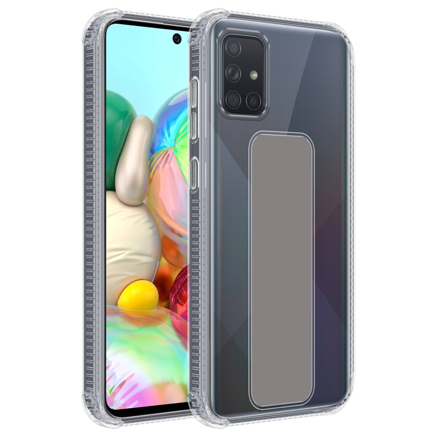 Cadorabo Schutzhülle für Samsung Galaxy A51 4G / M40s Hülle in Grau Etui TPU Silikon Case Cover Standfunktion