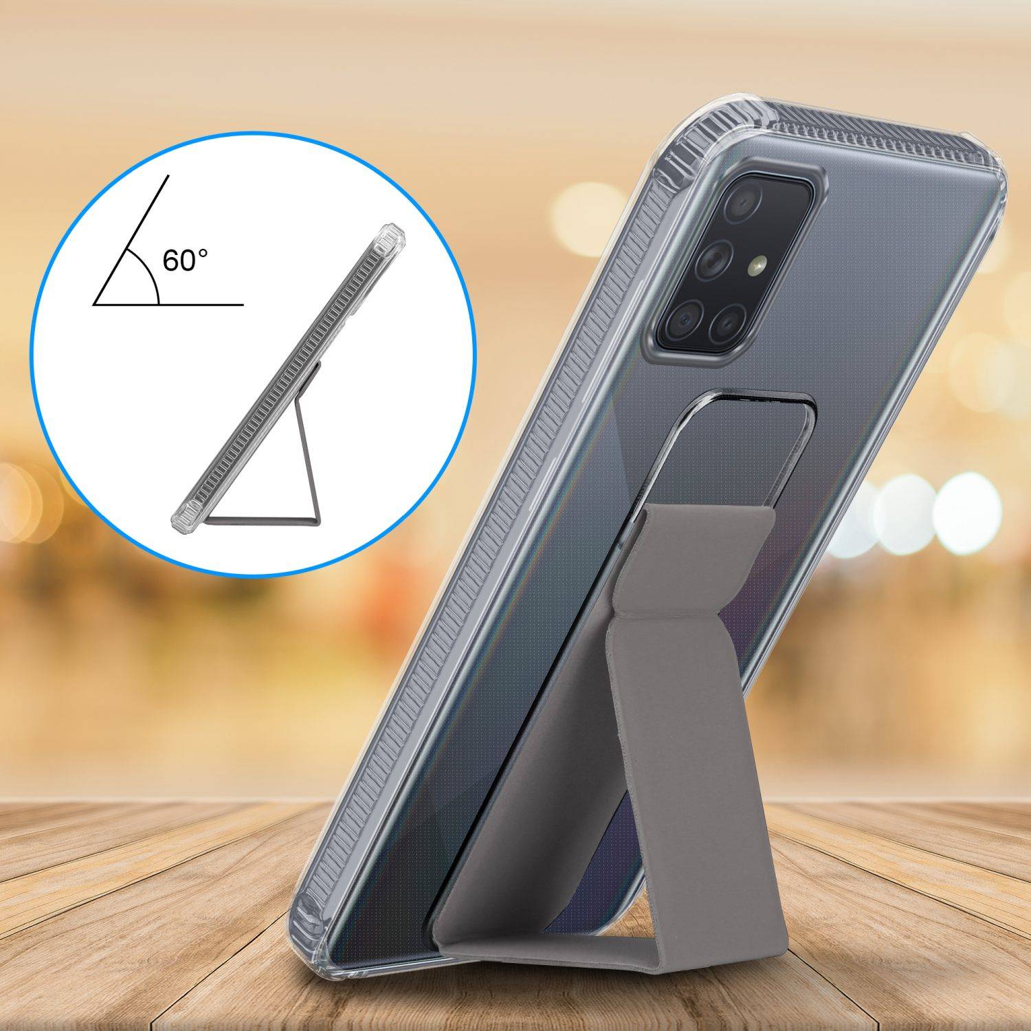Cadorabo Schutzhülle für Samsung Galaxy A51 4G / M40s Hülle in Grau Etui TPU Silikon Case Cover Standfunktion