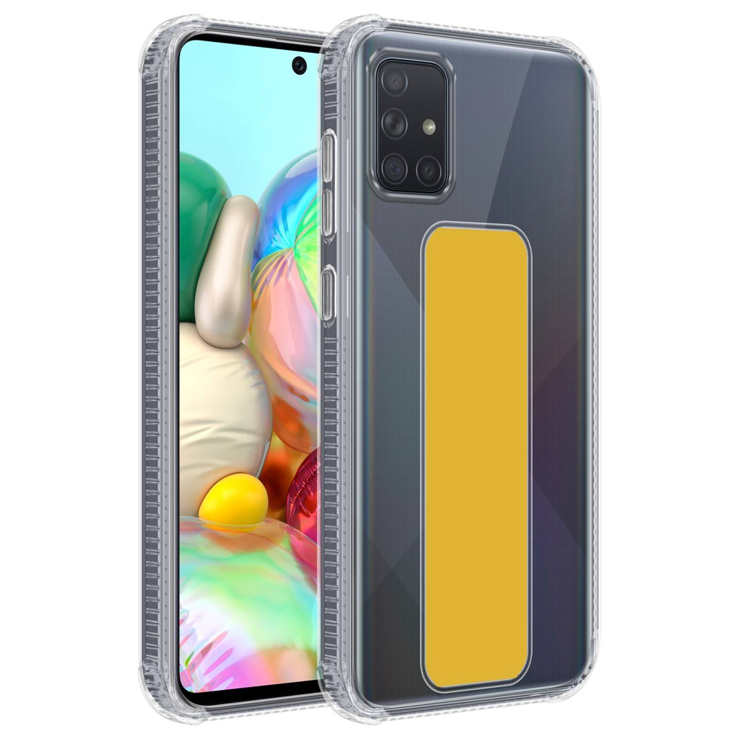 Cadorabo Schutzhülle für Samsung Galaxy A51 4G / M40s Hülle in Gelb Etui TPU Silikon Case Cover Standfunktion