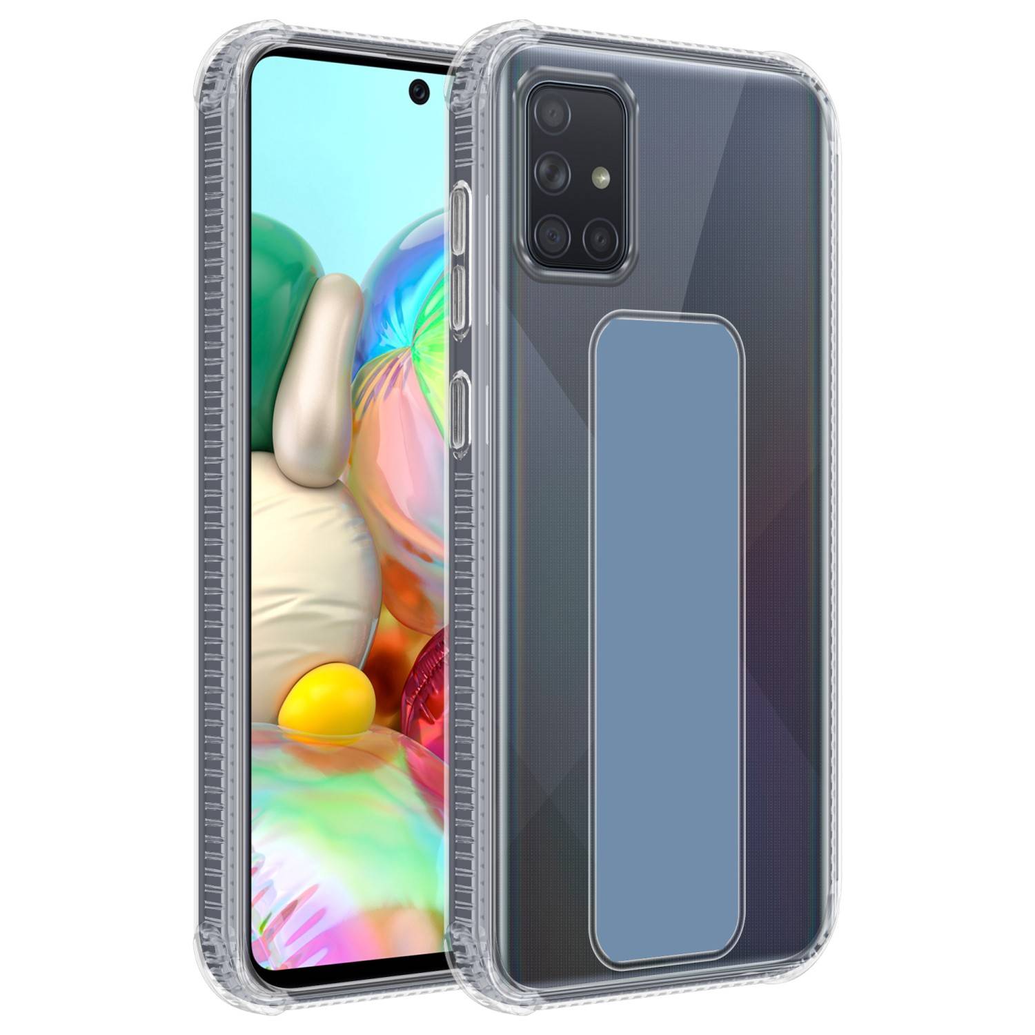 Cadorabo Schutzhülle für Samsung Galaxy A51 4G / M40s Hülle in Blau Etui TPU Silikon Case Cover Standfunktion