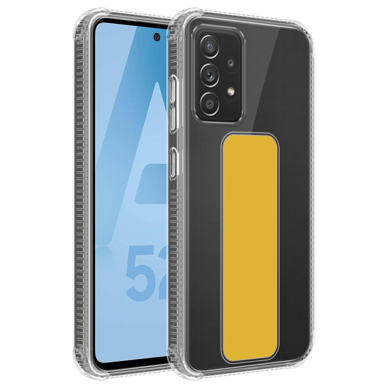 Cadorabo Schutzhülle für Samsung Galaxy A52 (4G / 5G) / A52s Hülle in Gelb Etui TPU Silikon Case Cover Standfunktion