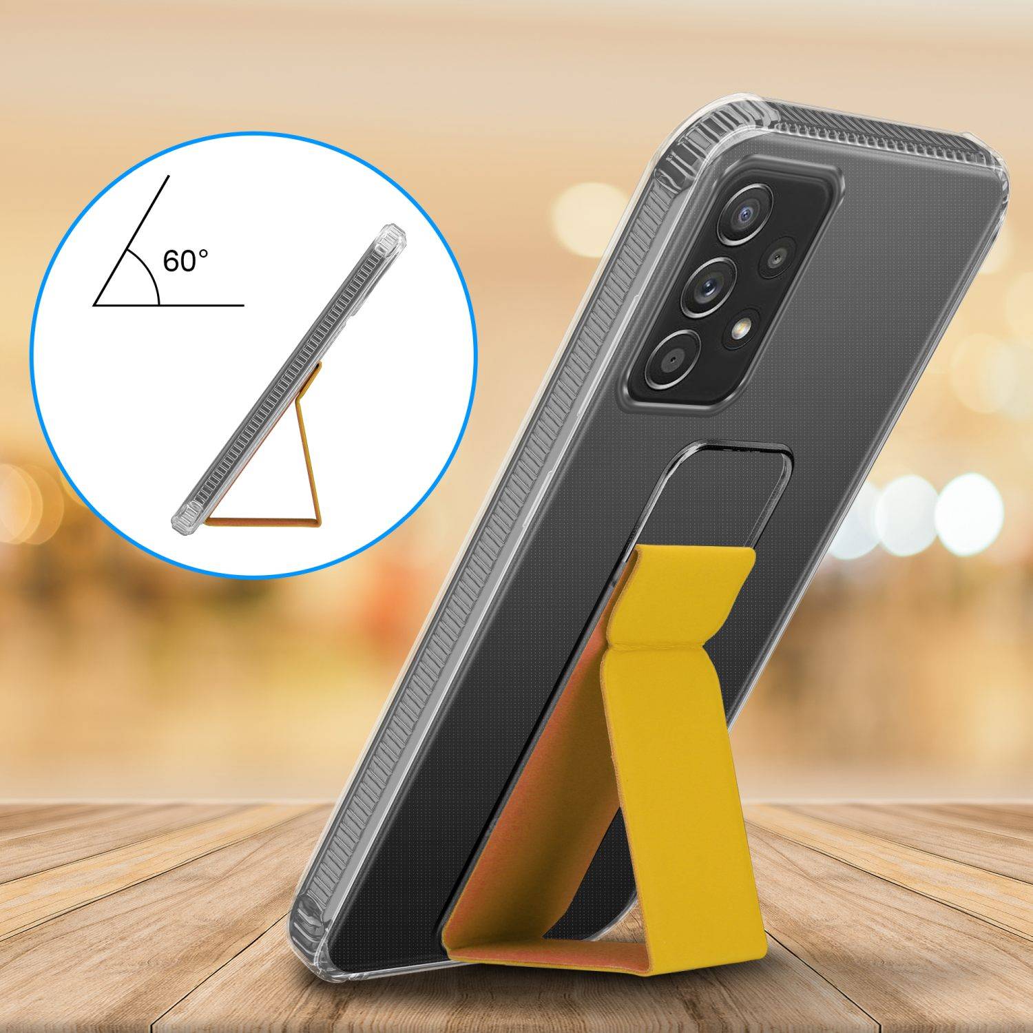 Cadorabo Schutzhülle für Samsung Galaxy A52 (4G / 5G) / A52s Hülle in Gelb Etui TPU Silikon Case Cover Standfunktion