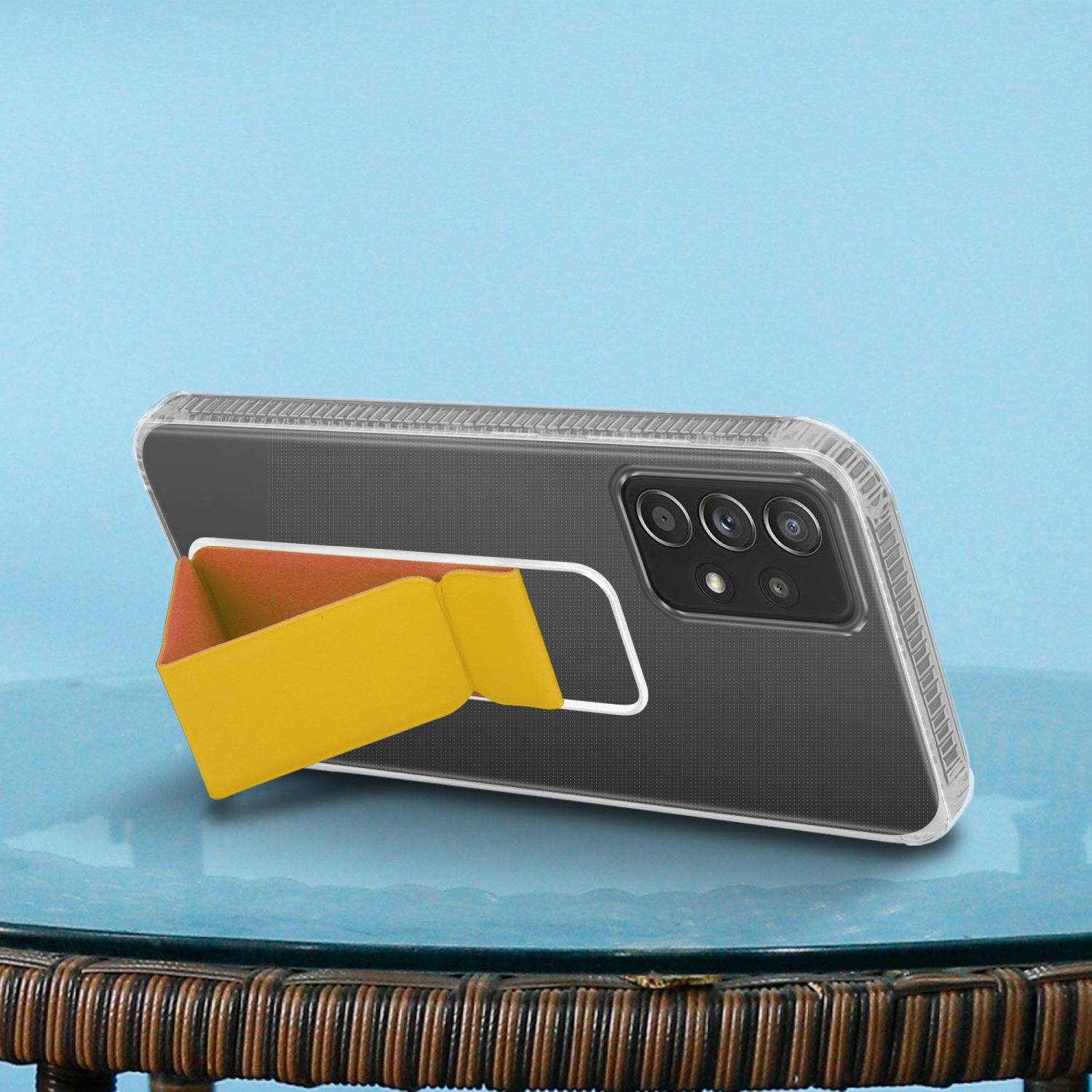 Cadorabo Schutzhülle für Samsung Galaxy A52 (4G / 5G) / A52s Hülle in Gelb Etui TPU Silikon Case Cover Standfunktion