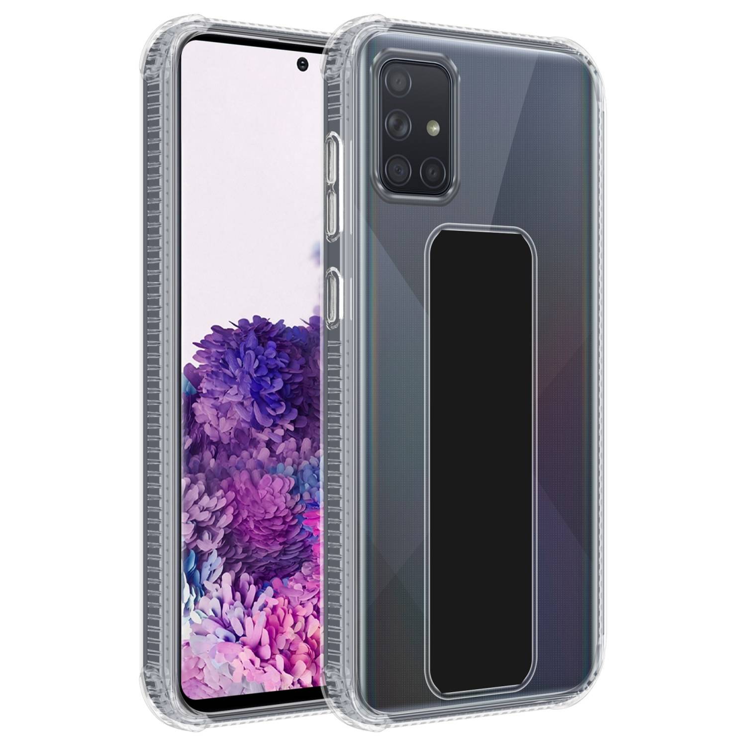 Cadorabo Schutzhülle für Samsung Galaxy A71 4G Hülle in Schwarz Etui TPU Silikon Case Cover Standfunktion