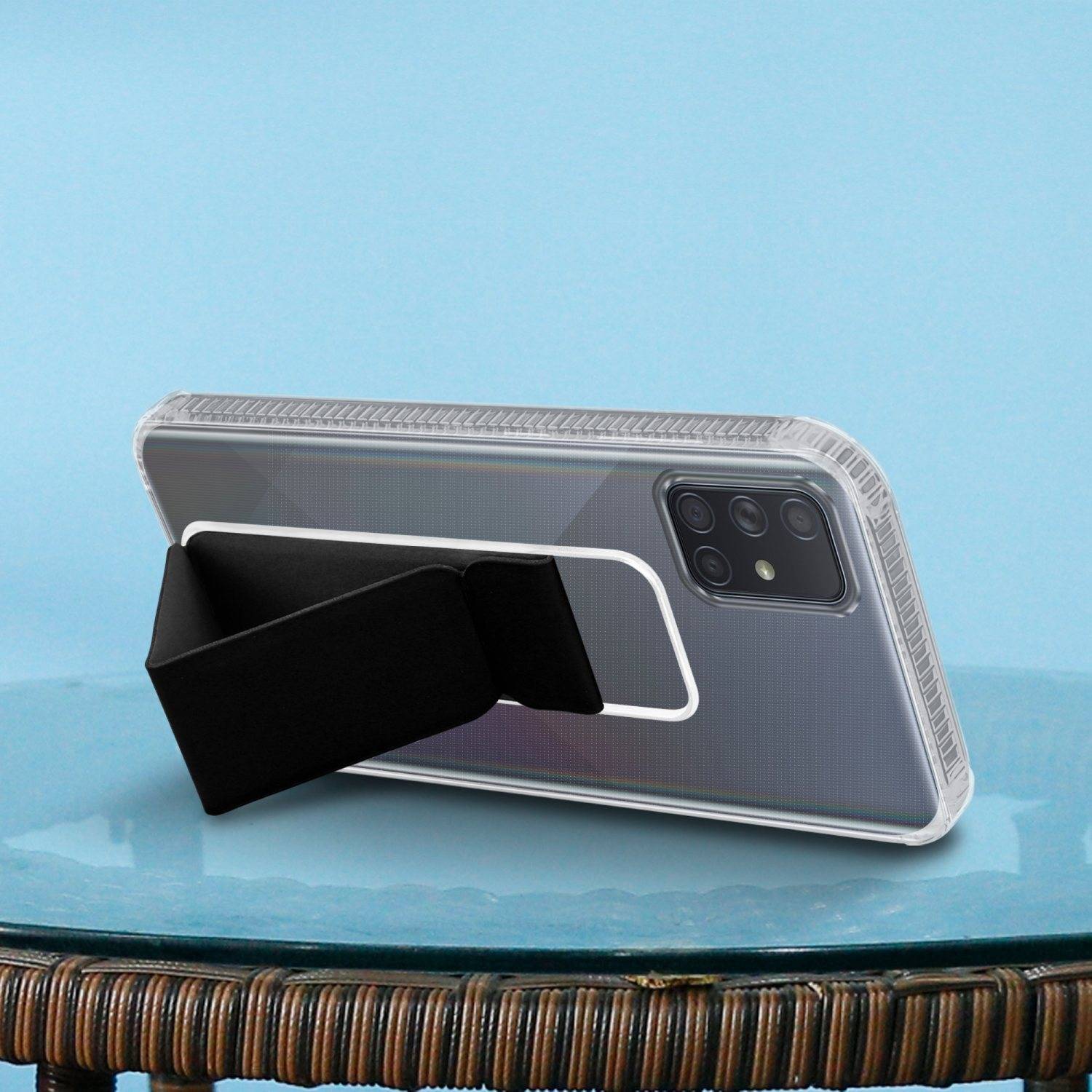 Cadorabo Schutzhülle für Samsung Galaxy A71 4G Hülle in Schwarz Etui TPU Silikon Case Cover Standfunktion