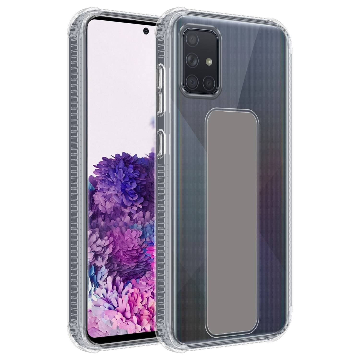 Cadorabo Schutzhülle für Samsung Galaxy A71 4G Hülle in Grau Etui TPU Silikon Case Cover Standfunktion
