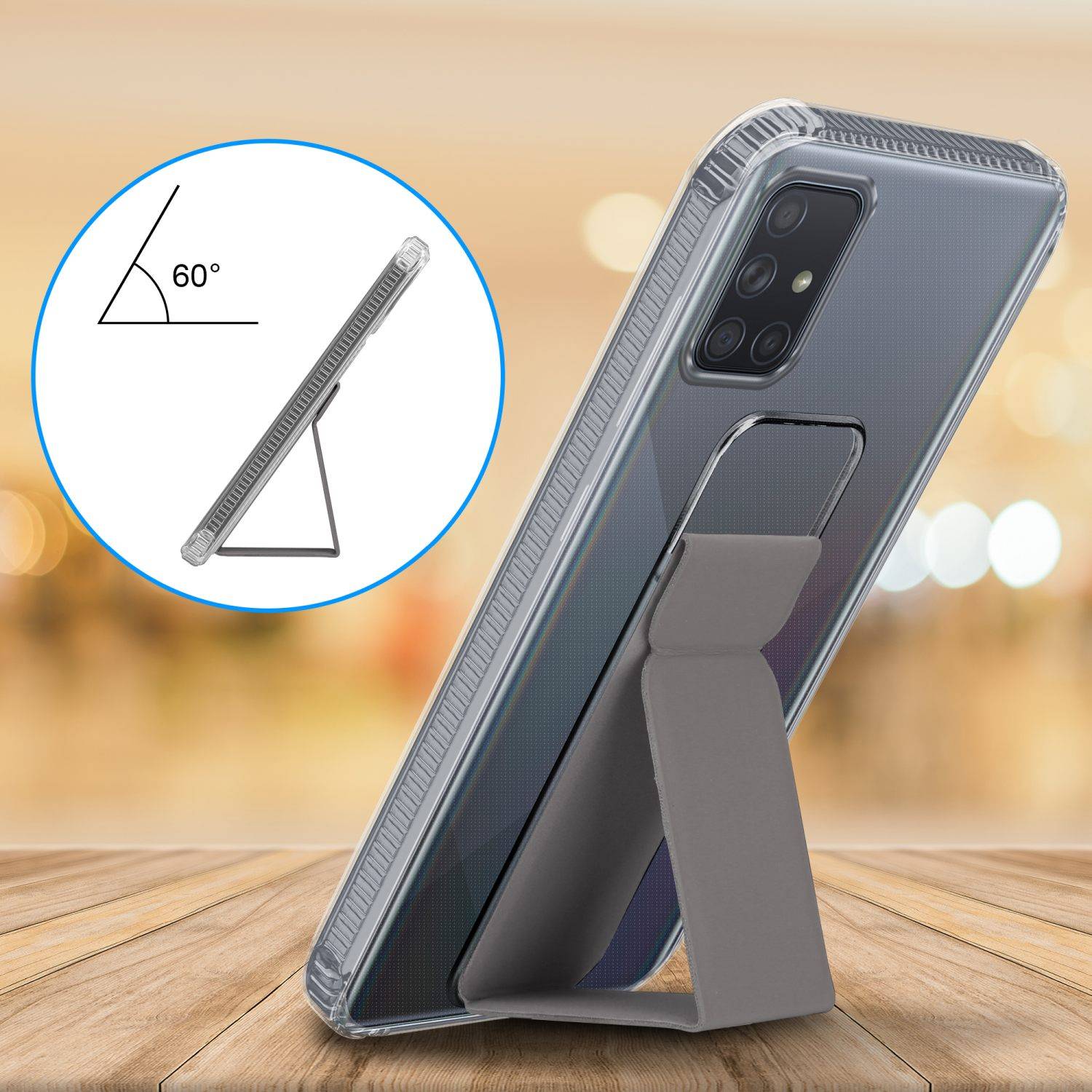 Cadorabo Schutzhülle für Samsung Galaxy A71 4G Hülle in Grau Etui TPU Silikon Case Cover Standfunktion