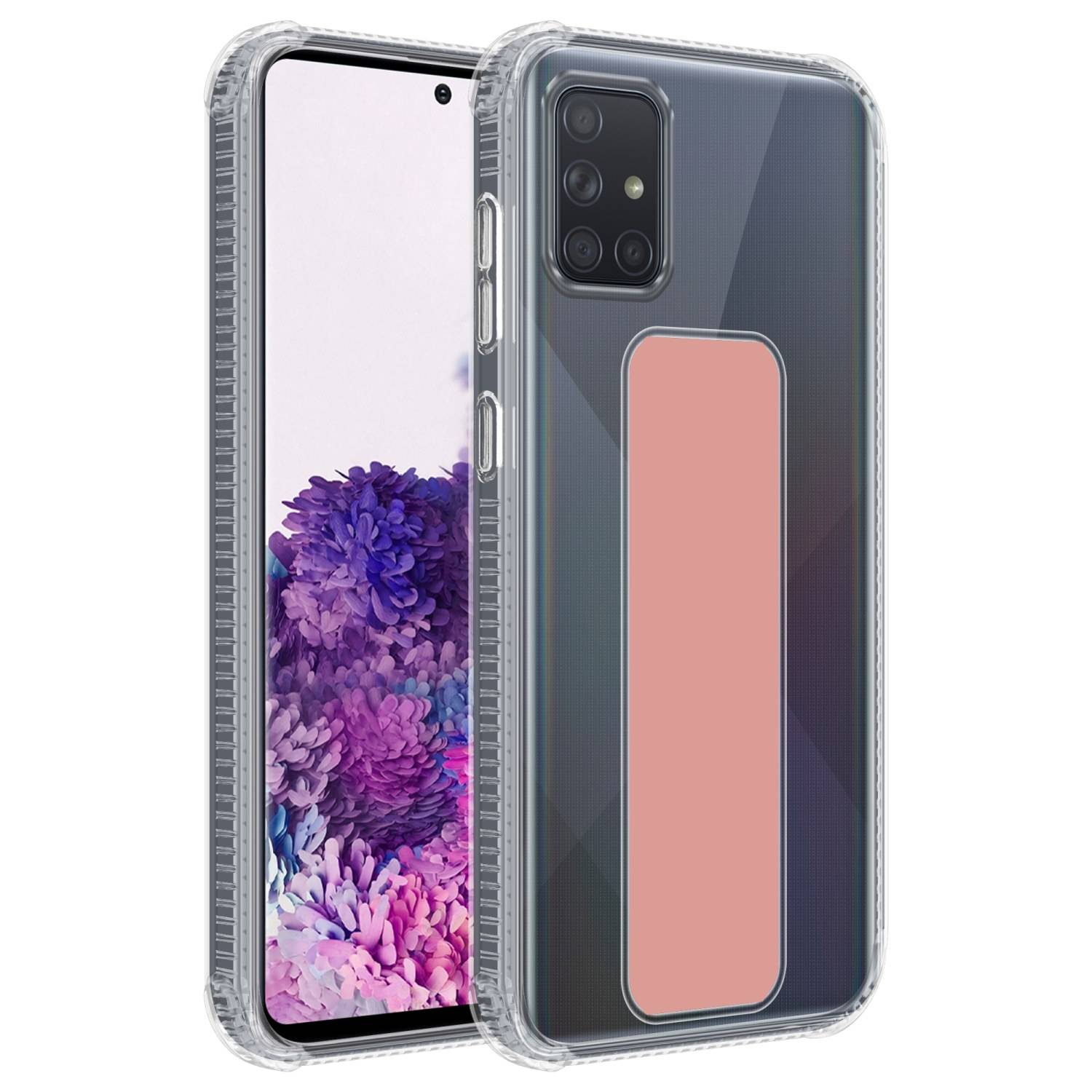 Cadorabo Schutzhülle für Samsung Galaxy A71 4G Hülle in Rosa Etui TPU Silikon Case Cover Standfunktion