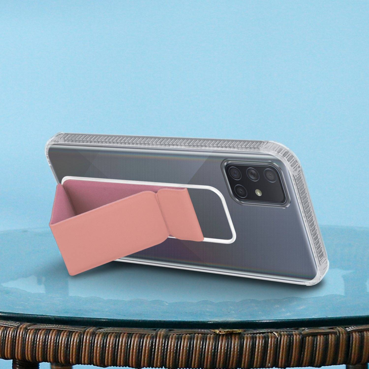 Cadorabo Schutzhülle für Samsung Galaxy A71 4G Hülle in Rosa Etui TPU Silikon Case Cover Standfunktion