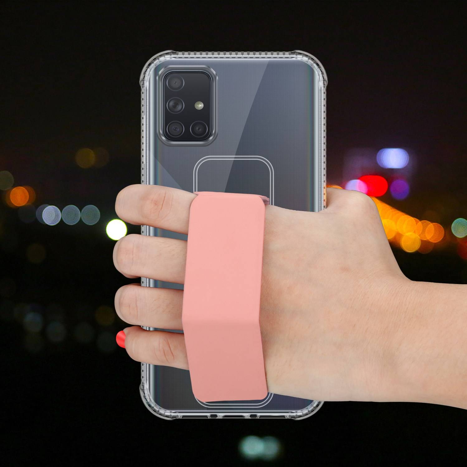 Cadorabo Schutzhülle für Samsung Galaxy A71 4G Hülle in Rosa Etui TPU Silikon Case Cover Standfunktion