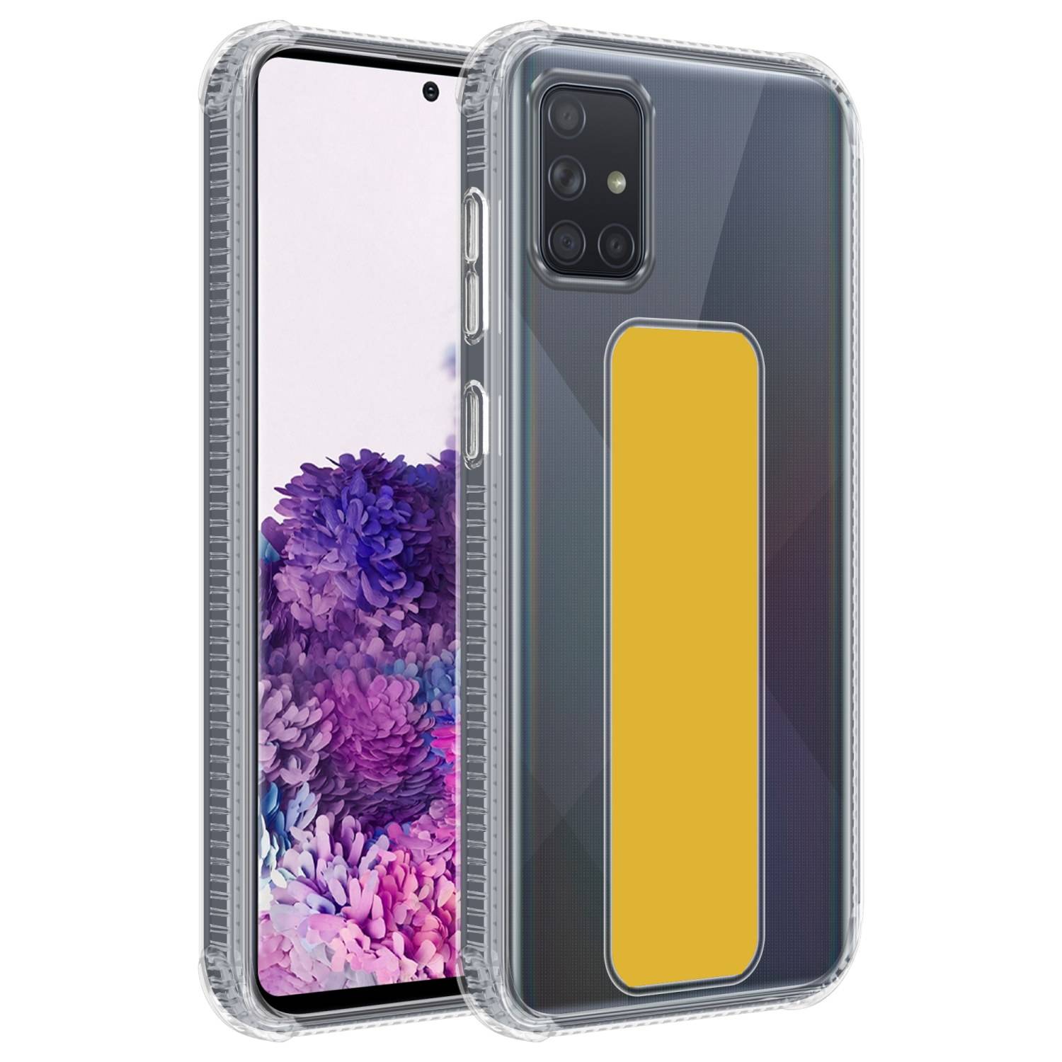 Cadorabo Schutzhülle für Samsung Galaxy A71 4G Hülle in Gelb Etui TPU Silikon Case Cover Standfunktion