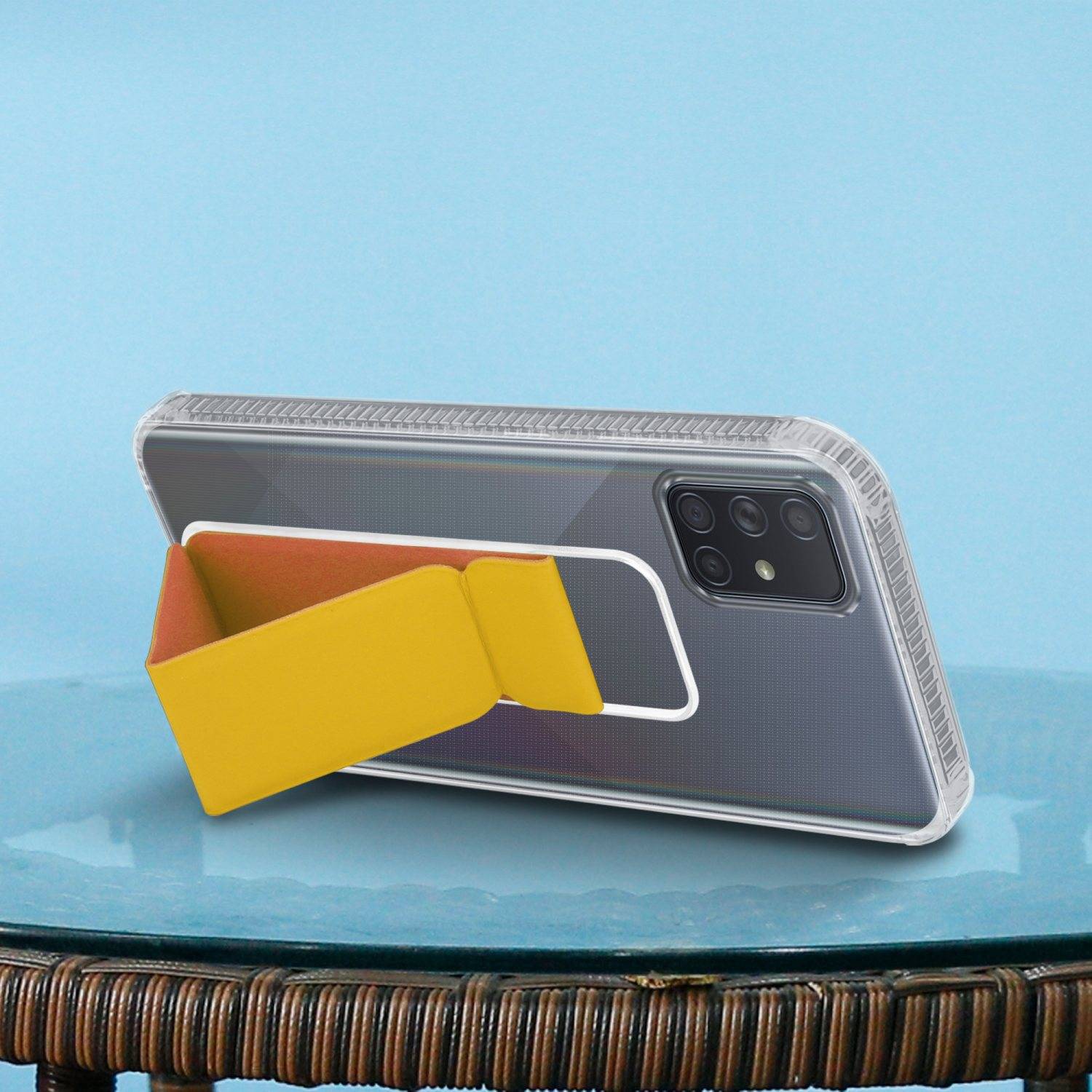 Cadorabo Schutzhülle für Samsung Galaxy A71 4G Hülle in Gelb Etui TPU Silikon Case Cover Standfunktion