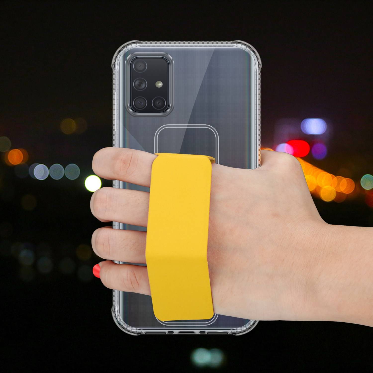 Cadorabo Schutzhülle für Samsung Galaxy A71 4G Hülle in Gelb Etui TPU Silikon Case Cover Standfunktion
