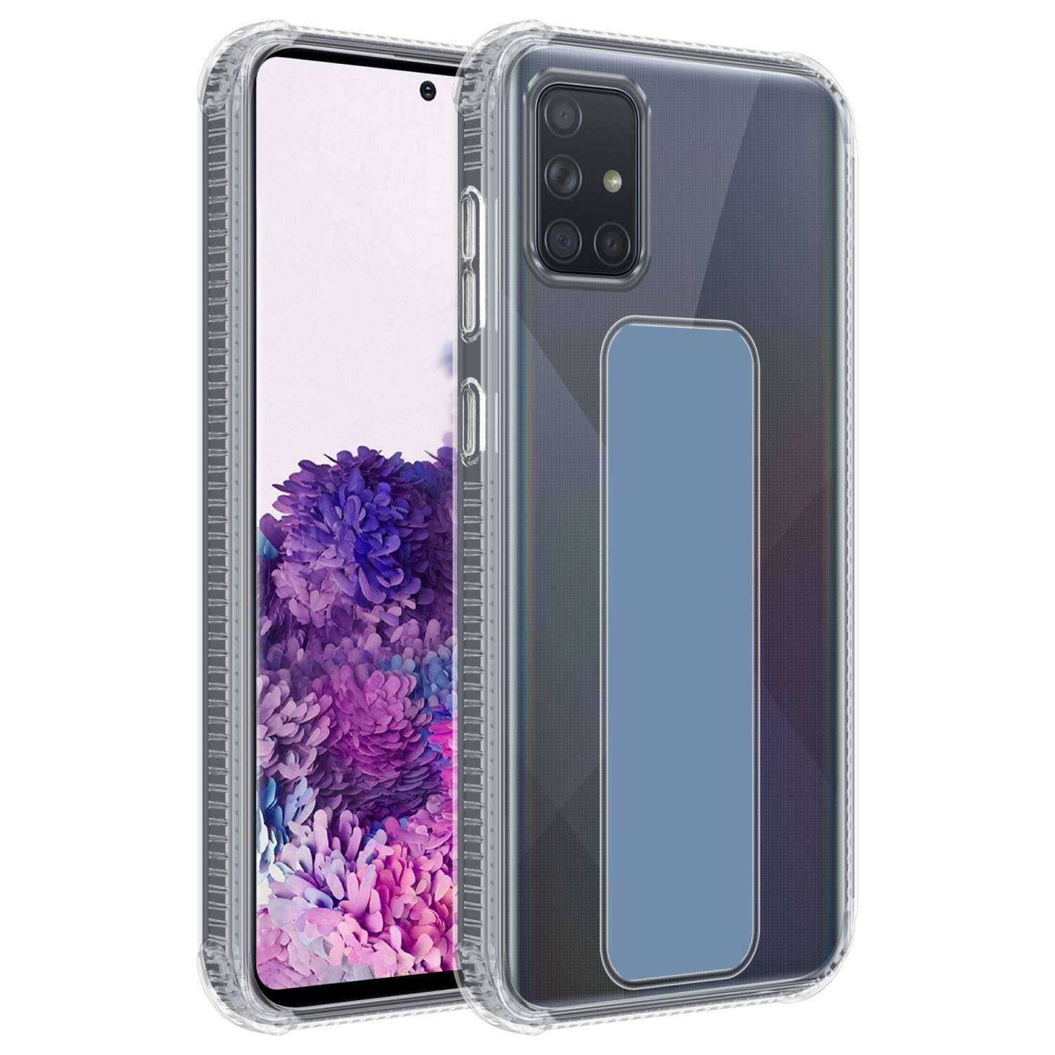 Cadorabo Schutzhülle für Samsung Galaxy A71 4G Hülle in Blau Etui TPU Silikon Case Cover Standfunktion