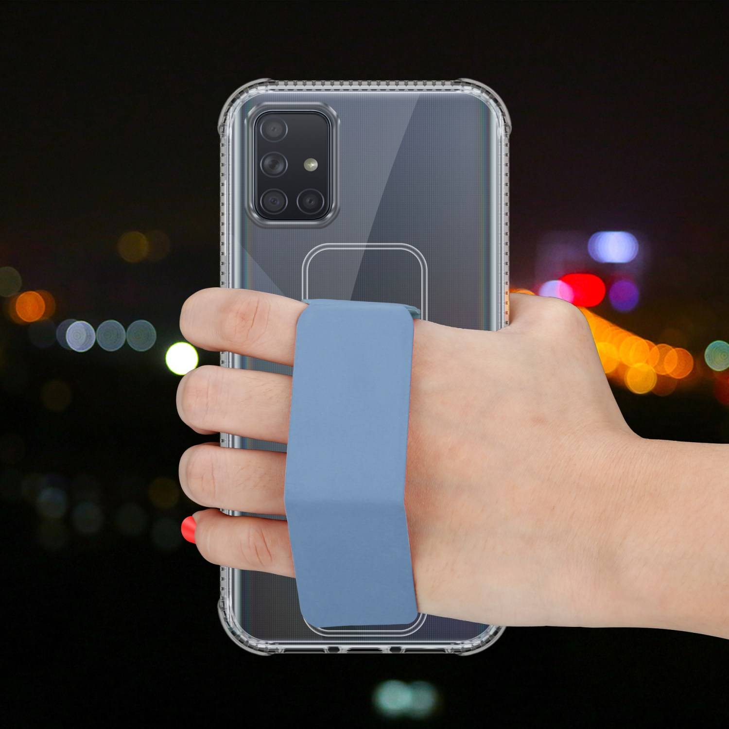 Cadorabo Schutzhülle für Samsung Galaxy A71 4G Hülle in Blau Etui TPU Silikon Case Cover Standfunktion