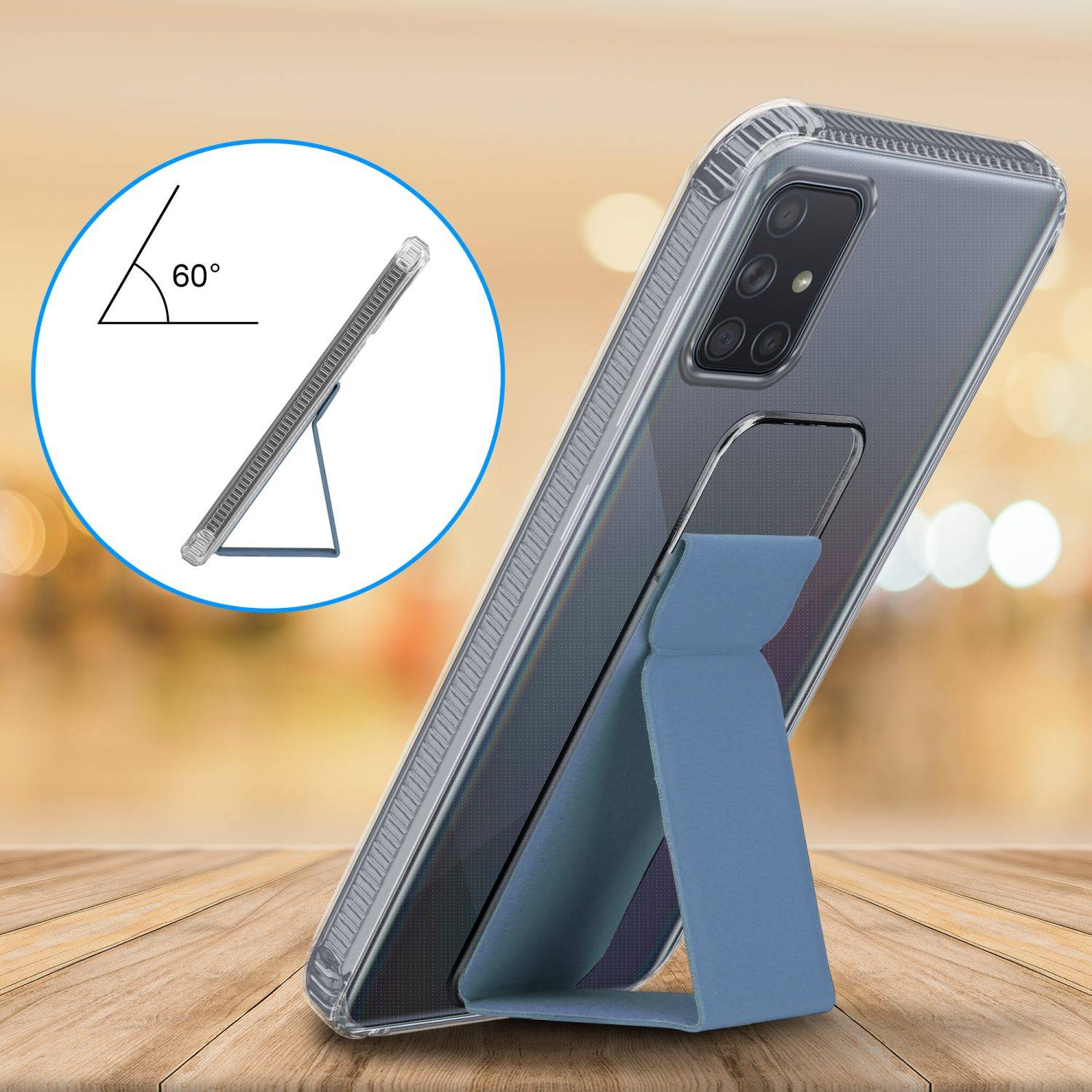 Cadorabo Schutzhülle für Samsung Galaxy A71 4G Hülle in Blau Etui TPU Silikon Case Cover Standfunktion