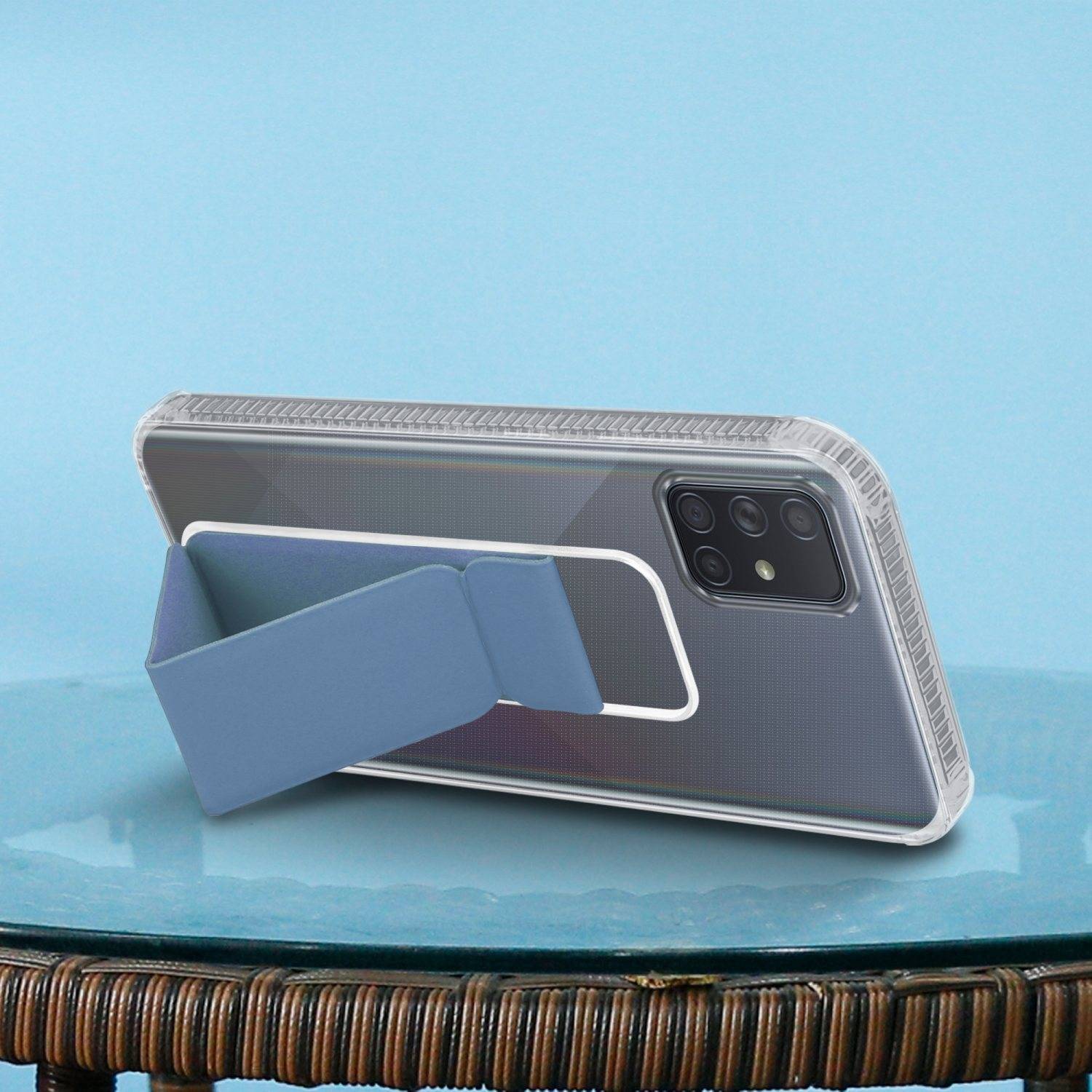 Cadorabo Schutzhülle für Samsung Galaxy A71 4G Hülle in Blau Etui TPU Silikon Case Cover Standfunktion